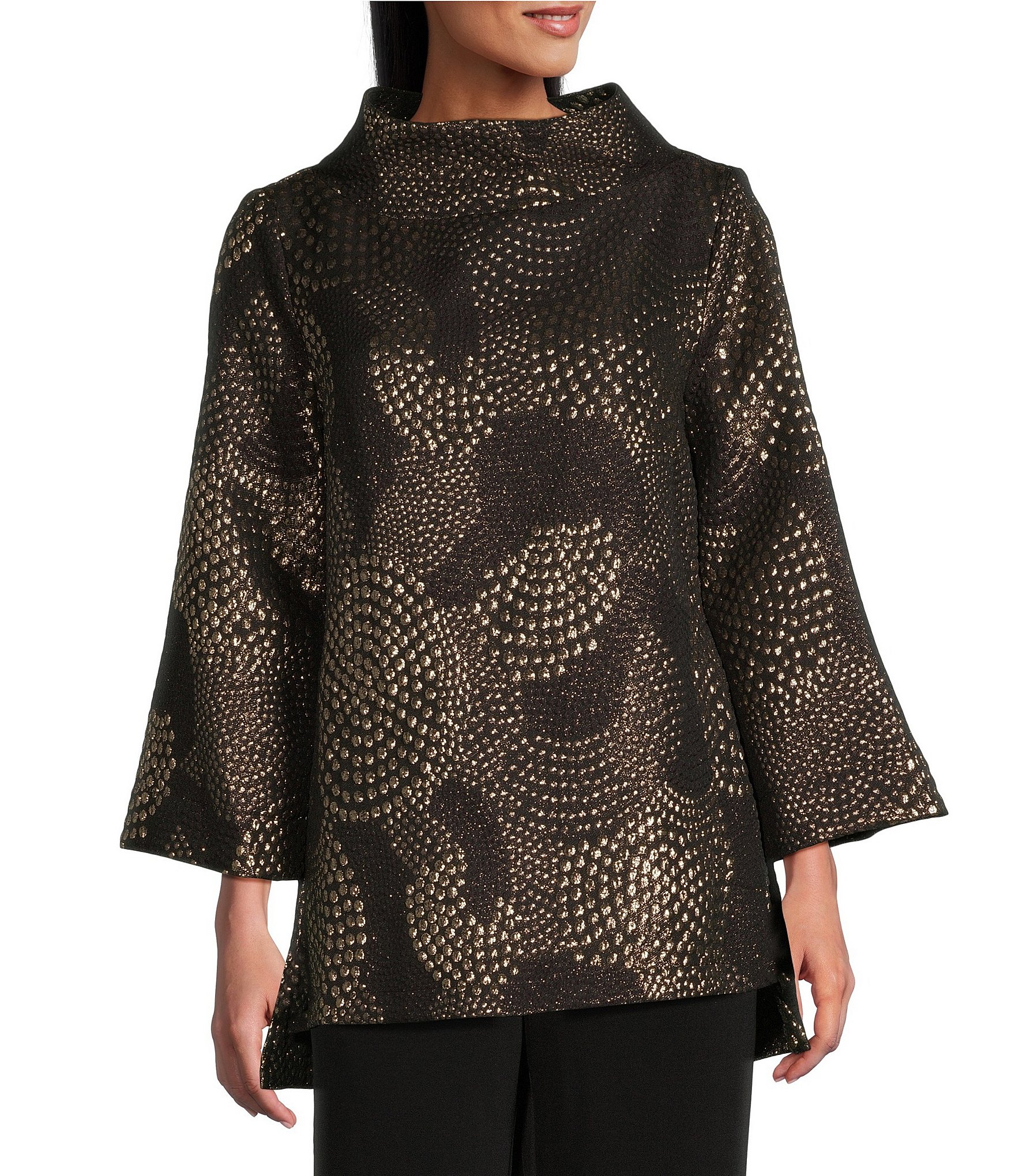IC Collection Mix Metallic Woven Printed Funnel Neck Bracelet Sleeve ...