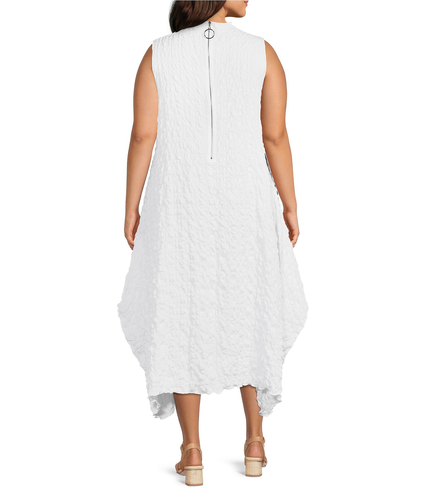 IC Collection Plus Size High Mock Neck Sleeveless Waistless Dress