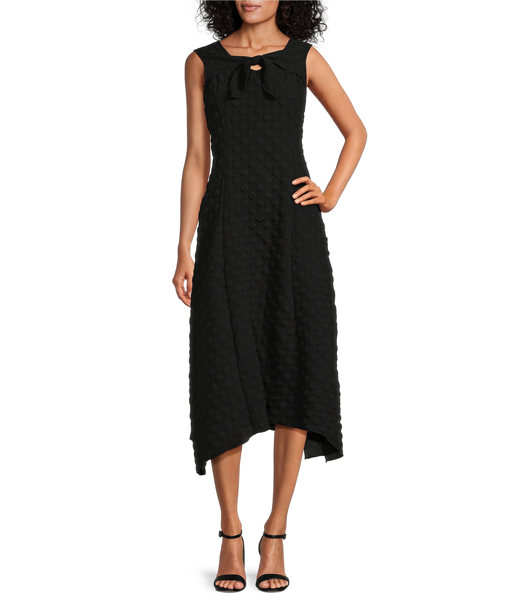 IC Collection Sleeveless Pocketed Side Slit A-Line Midi Dress | Dillard's