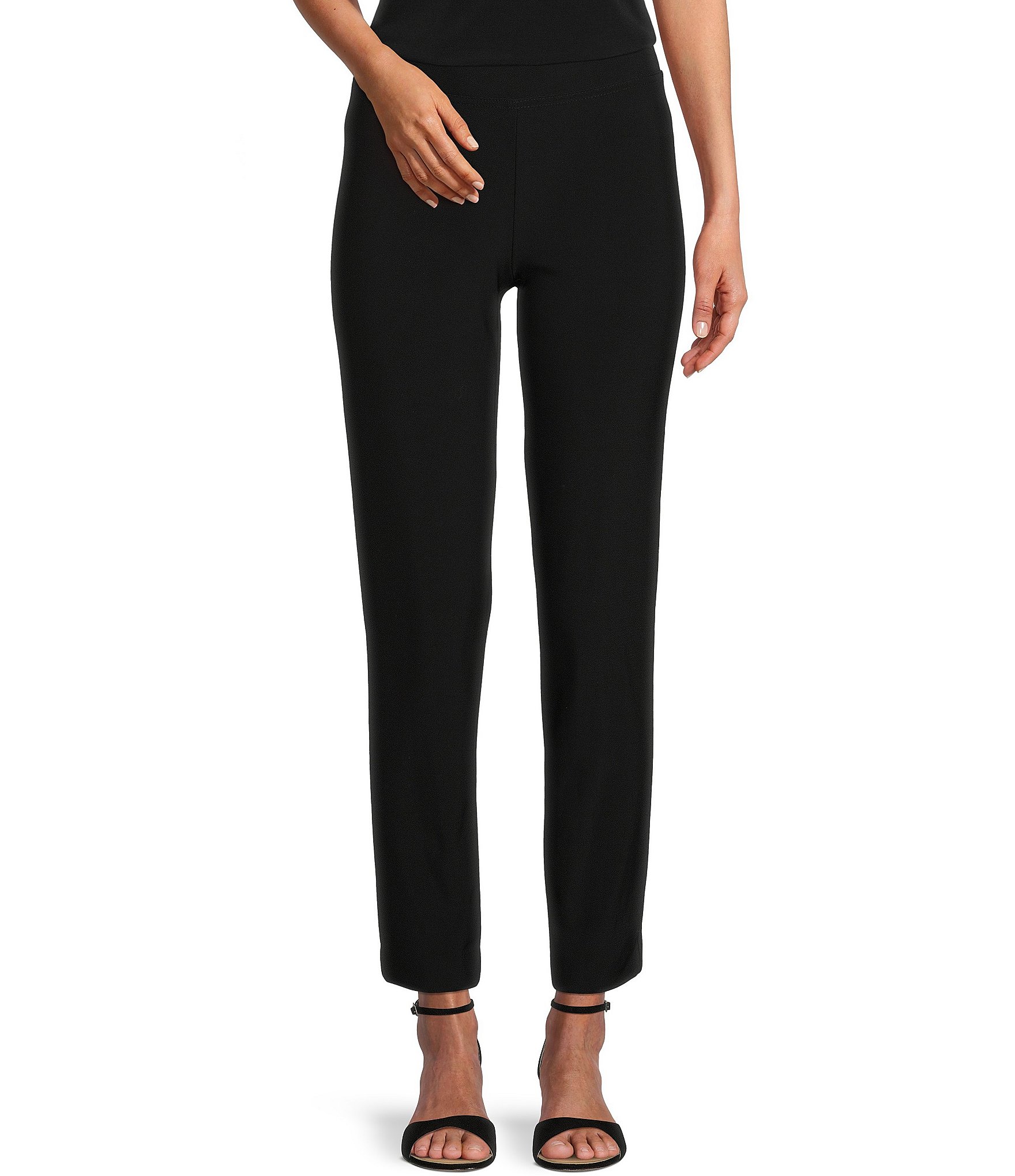 IC Collection Stretch Knit Slim Leg Pull-On Pants | Dillard's