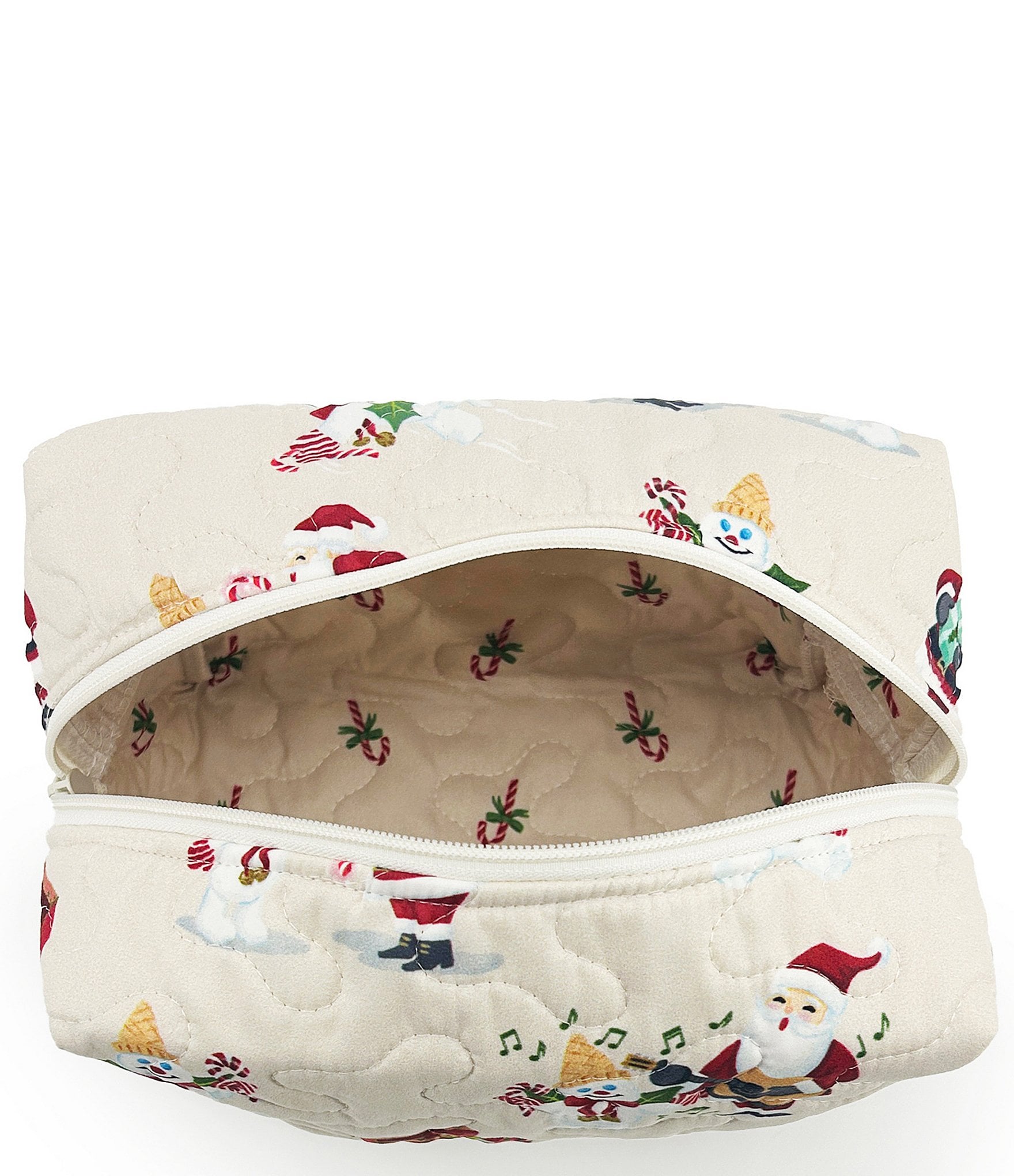 Ida Mae Home Mr. Bingle & Santa Quilted Large Makeup Bag