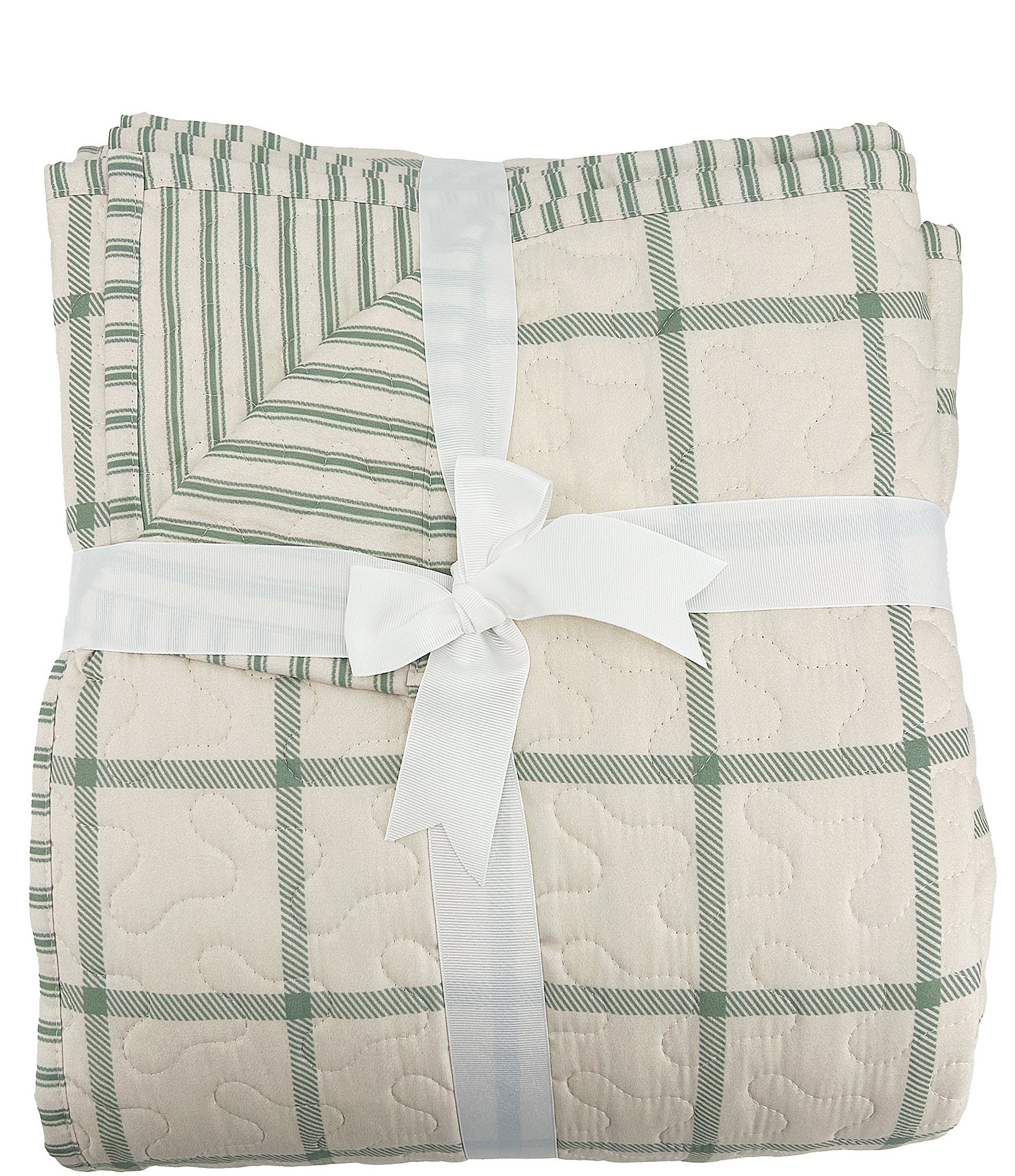 Ida Mae Home x Erin & Ben Co. Farmhouse Check Sage Reversible Quilt