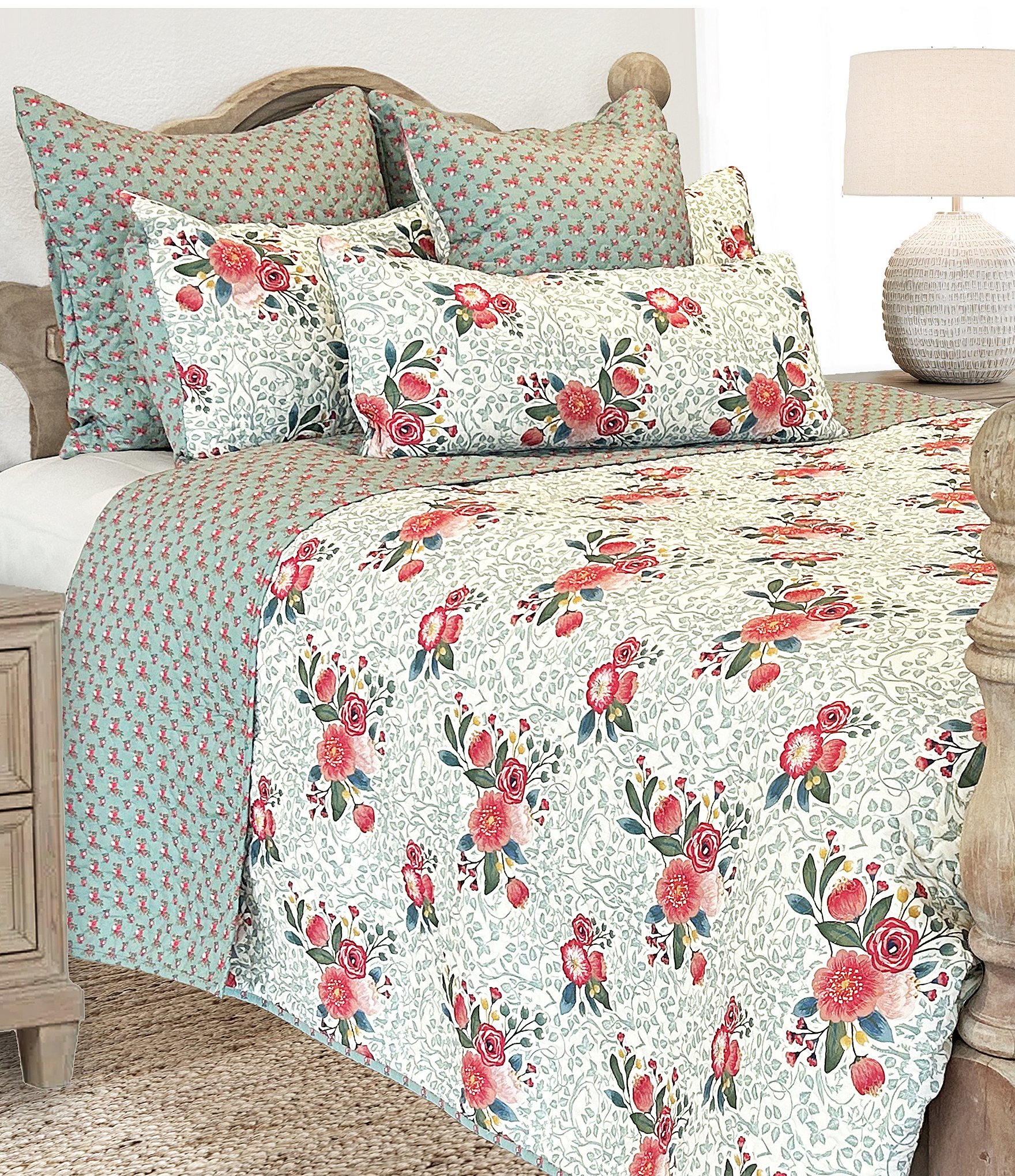 Ida Mae Home x Erin & Ben Co. Zara Floral Linen Reversible Quilt