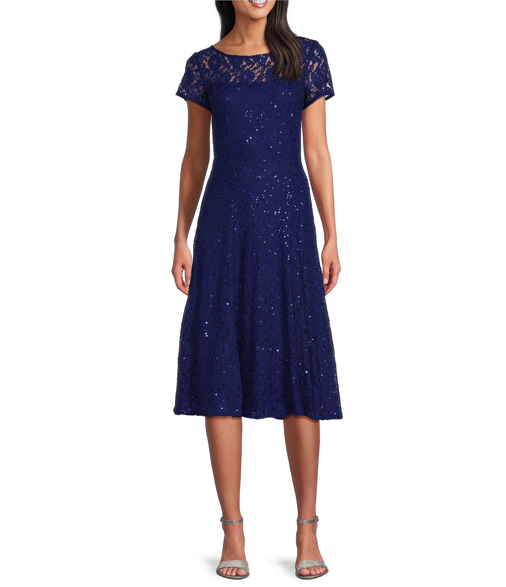 chinese dress ladies Montsand Blue Beaded Lace Dress