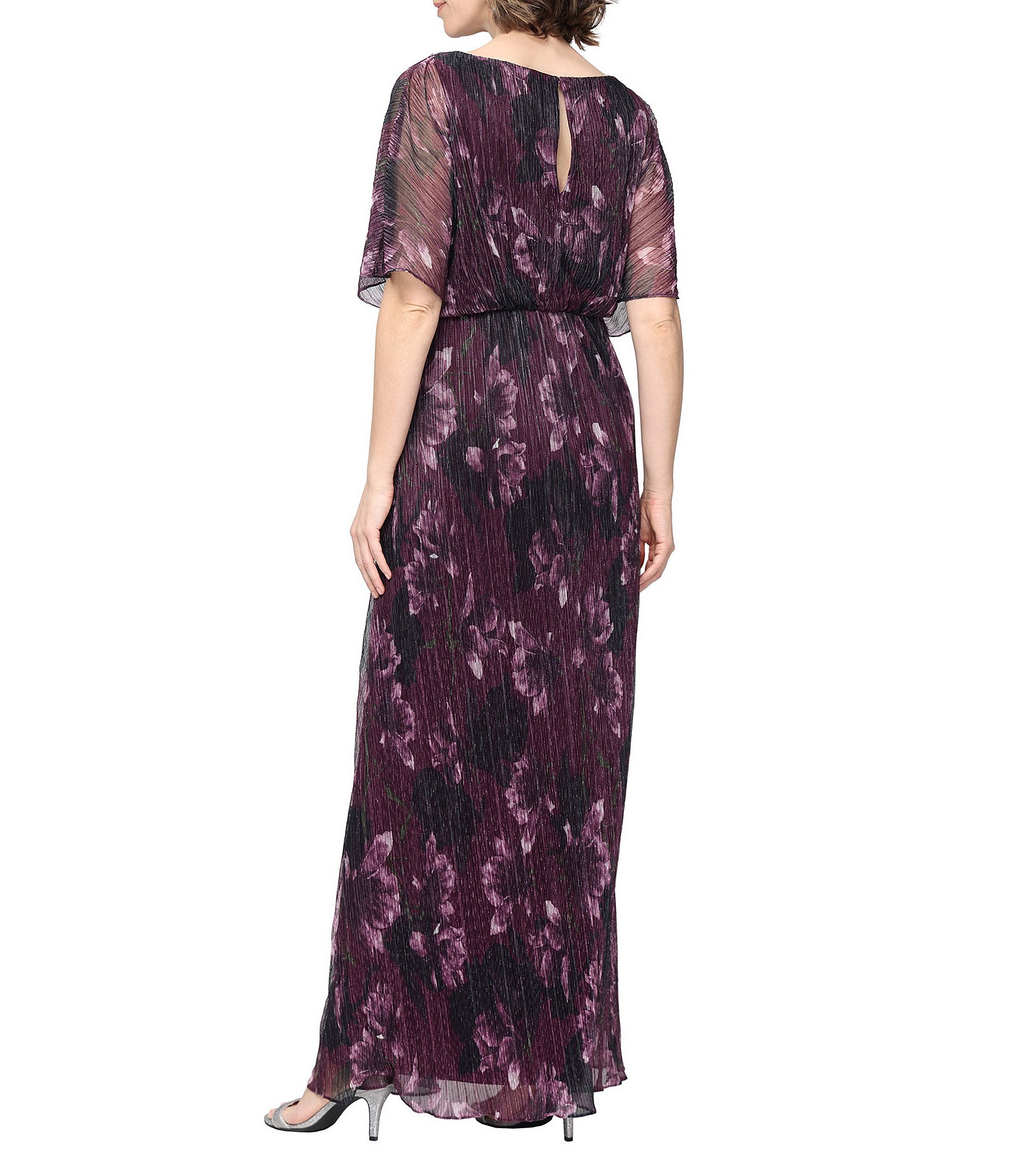Ignite Evenings Printed Bodre Blouson Dress