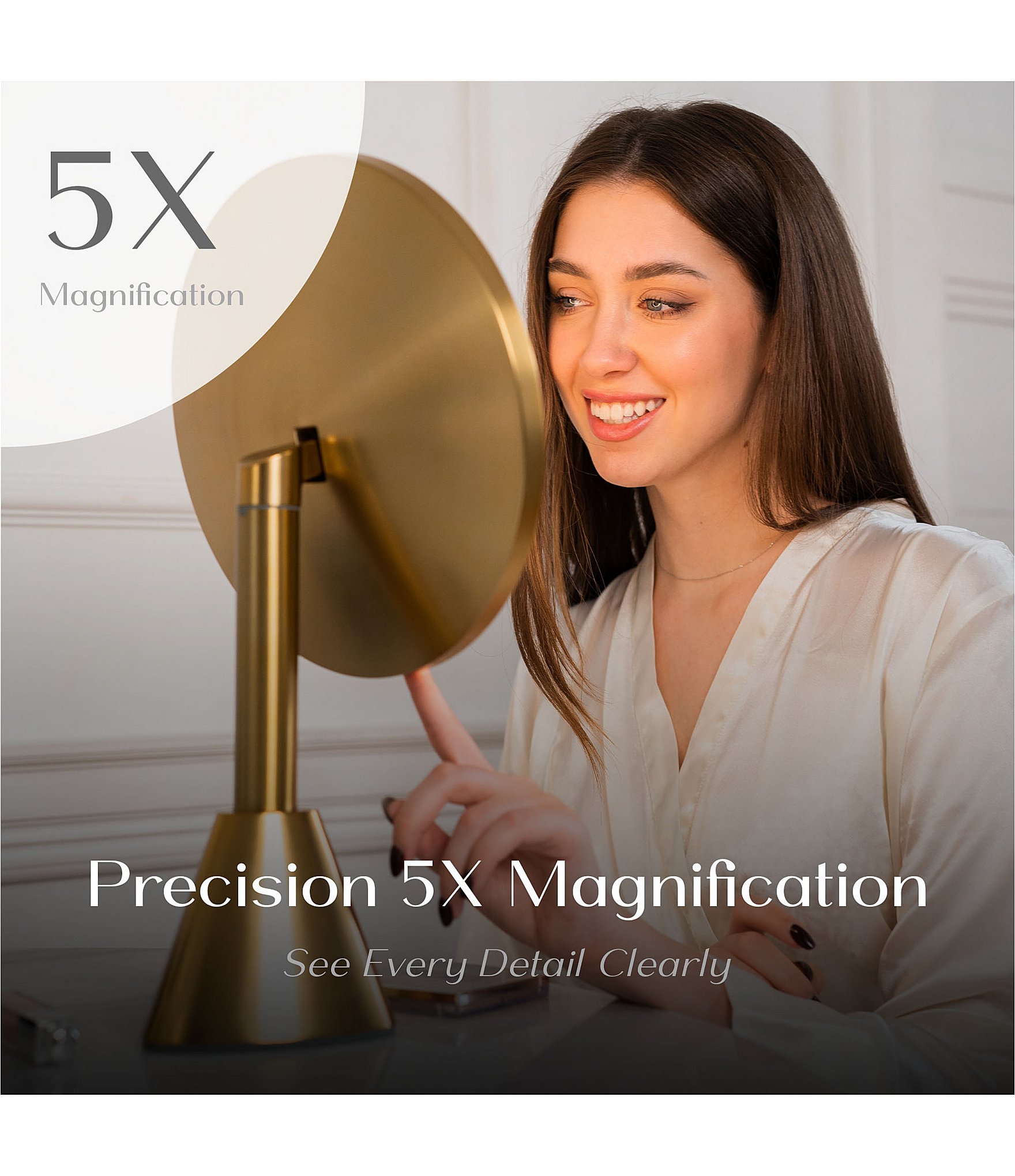 Ilios Lighting Co. 5x Deluxe Magification Gold Mirror
