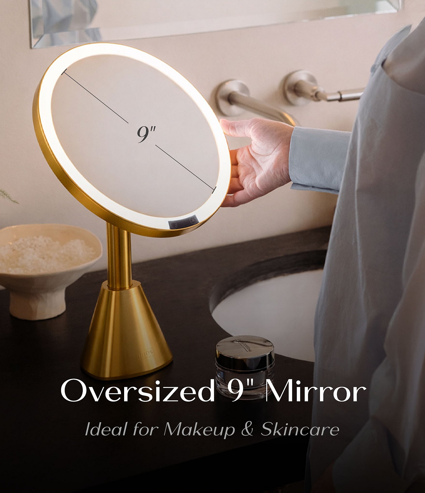 Ilios Lighting Co. 5x Deluxe Magification Gold Mirror