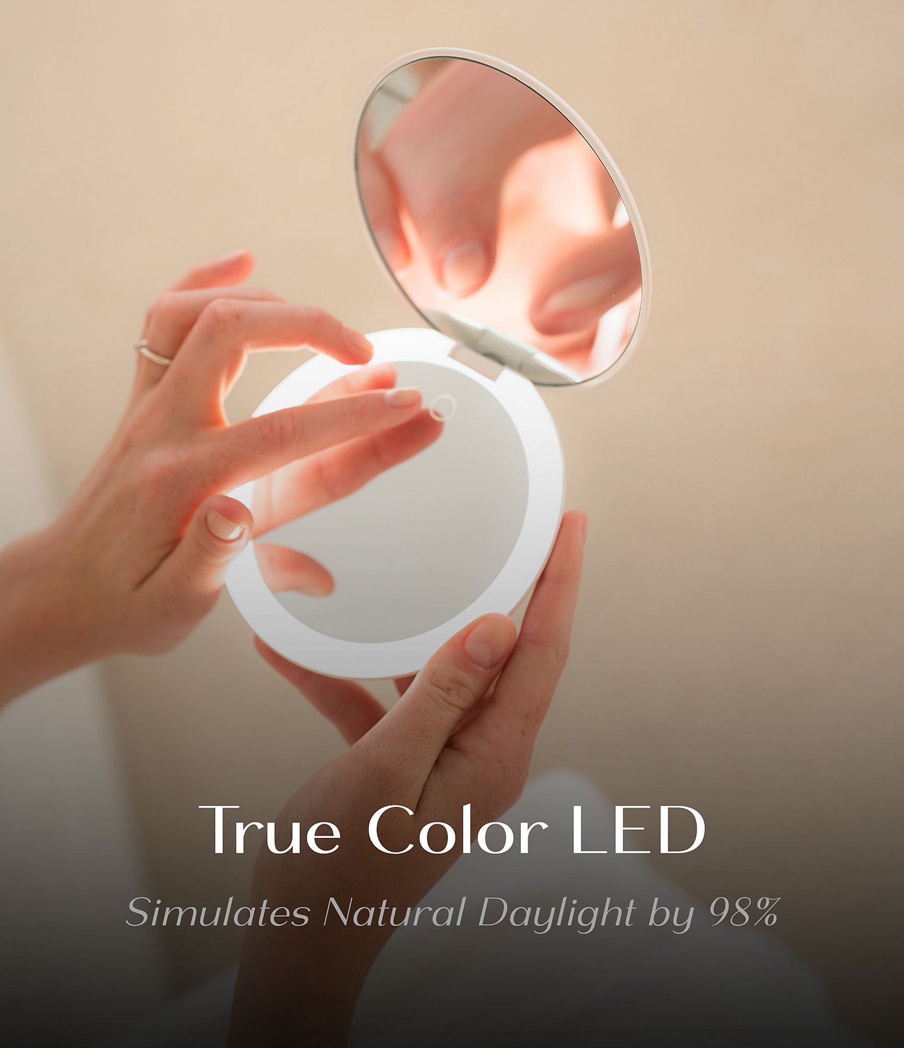 Ilios Lighting Co. LED Compact Magnified Mirror