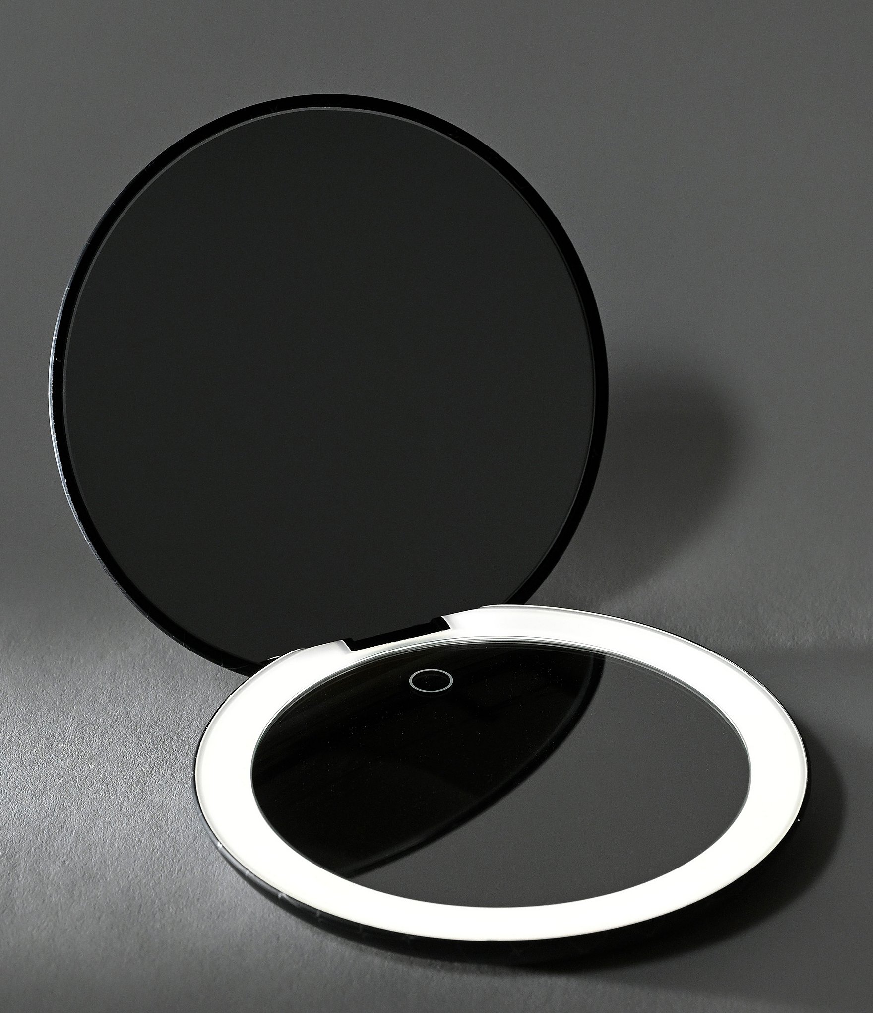 Ilios Lighting Co. Matte Black LED Compact Mirror