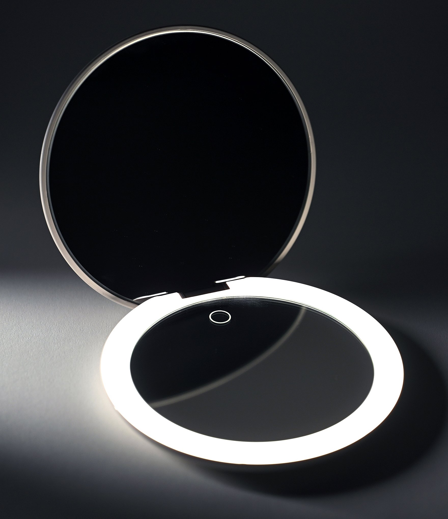 Ilios Lighting Co. Matte Black LED Compact Mirror