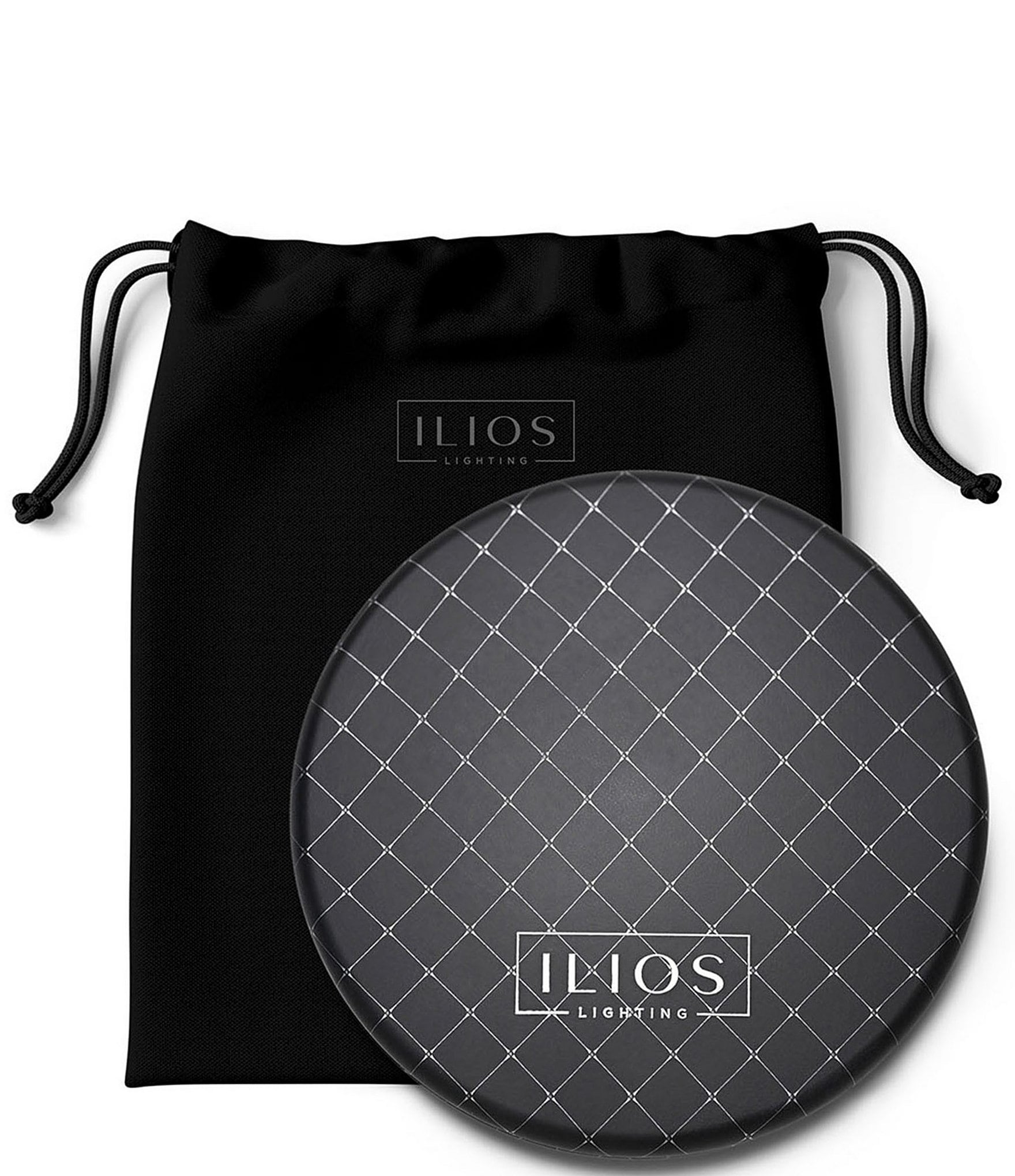 Ilios Lighting Co. Matte Black LED Compact Mirror
