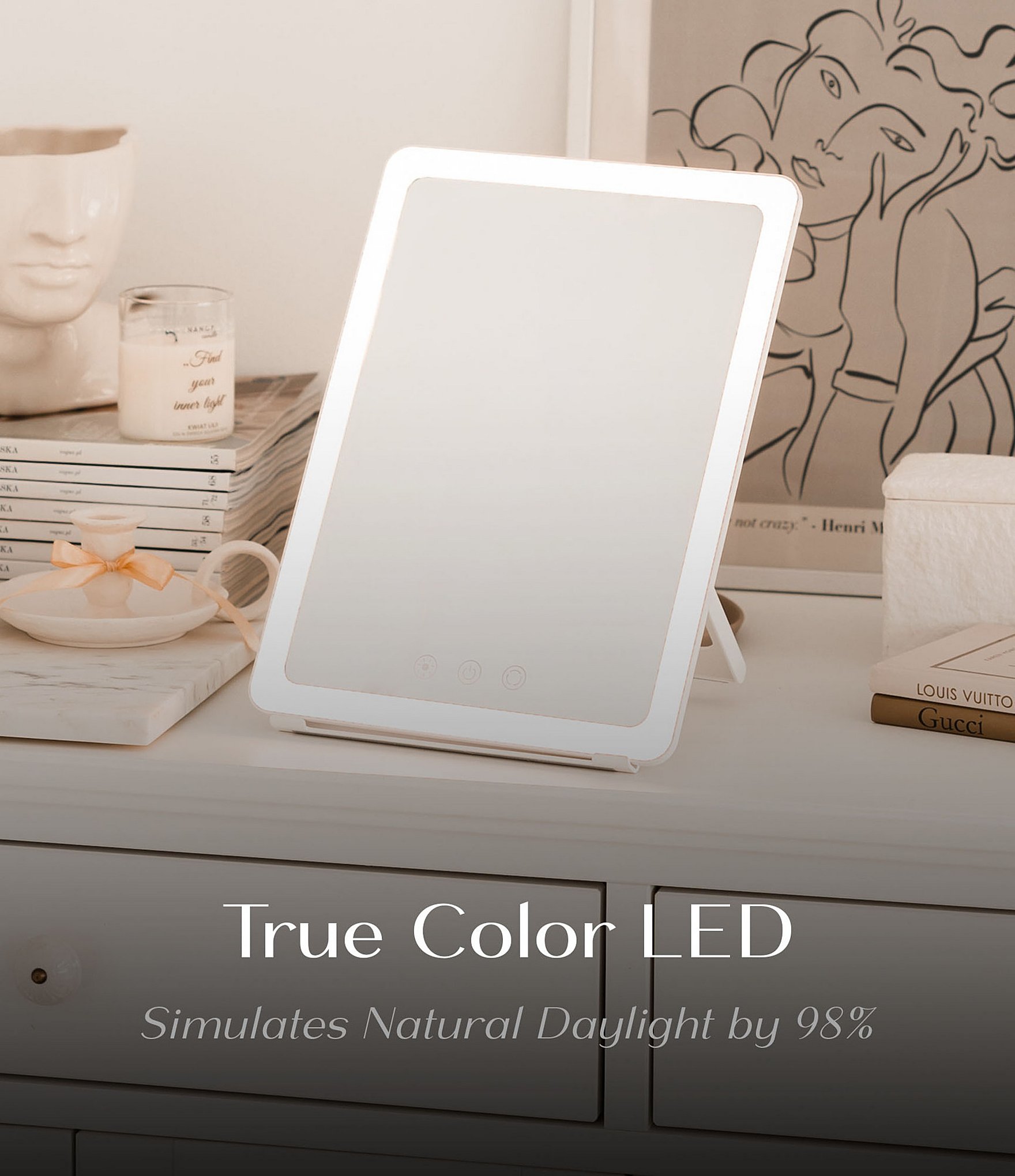 Ilios Lighting Co. Slim Rechargeable Travel Mirror
