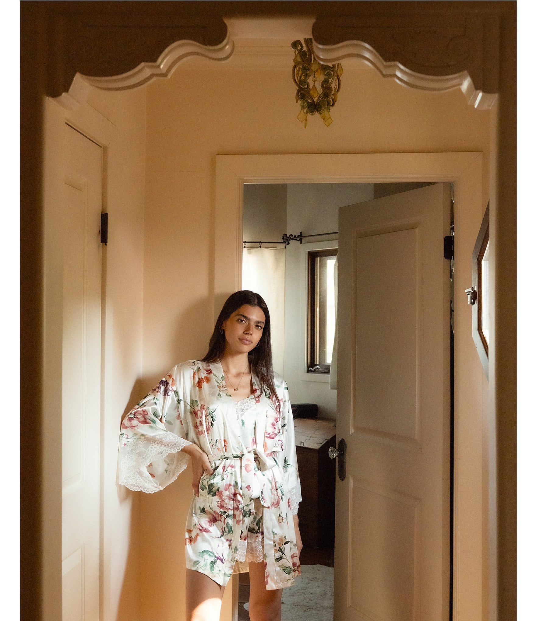 In Bloom By Jonquil Floral Print Sleeveless V-Neck Satin Shorty Pajama Set