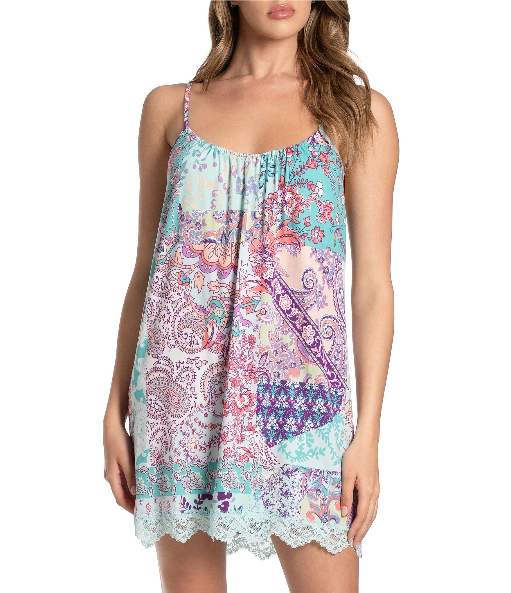 In Bloom By Jonquil Paisley Patchwork Print Sleeveless Scoop Neck ...