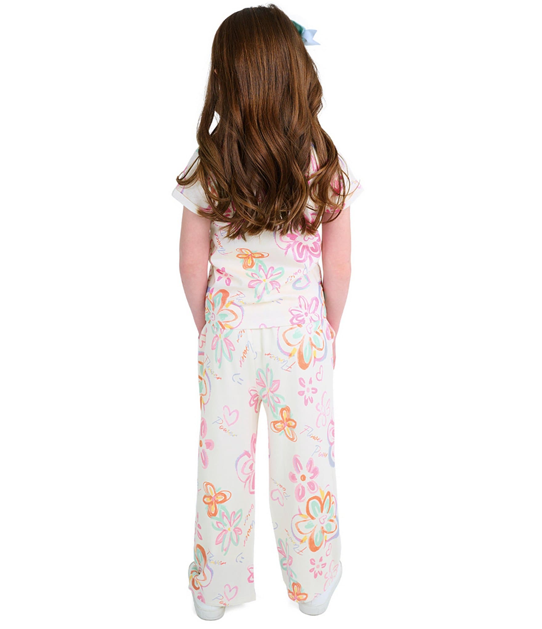 Indie Gold Little Girls Graffiti Printed French Terry Pants
