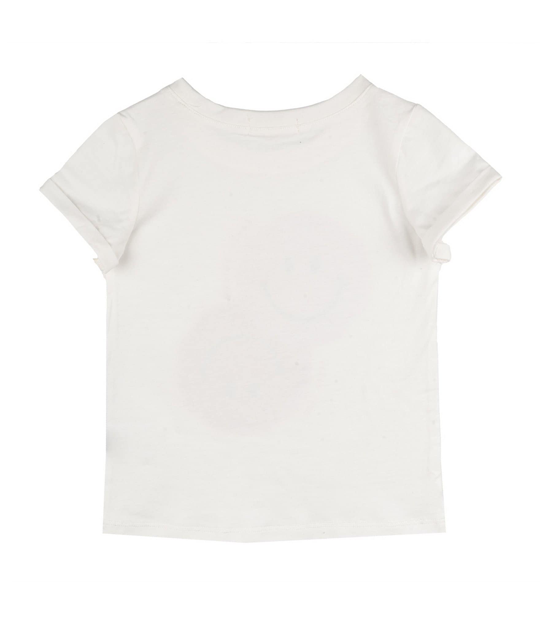 Indie Gold Little Girls Roll-Sleeve Smiley Face Graphic T-Shirt