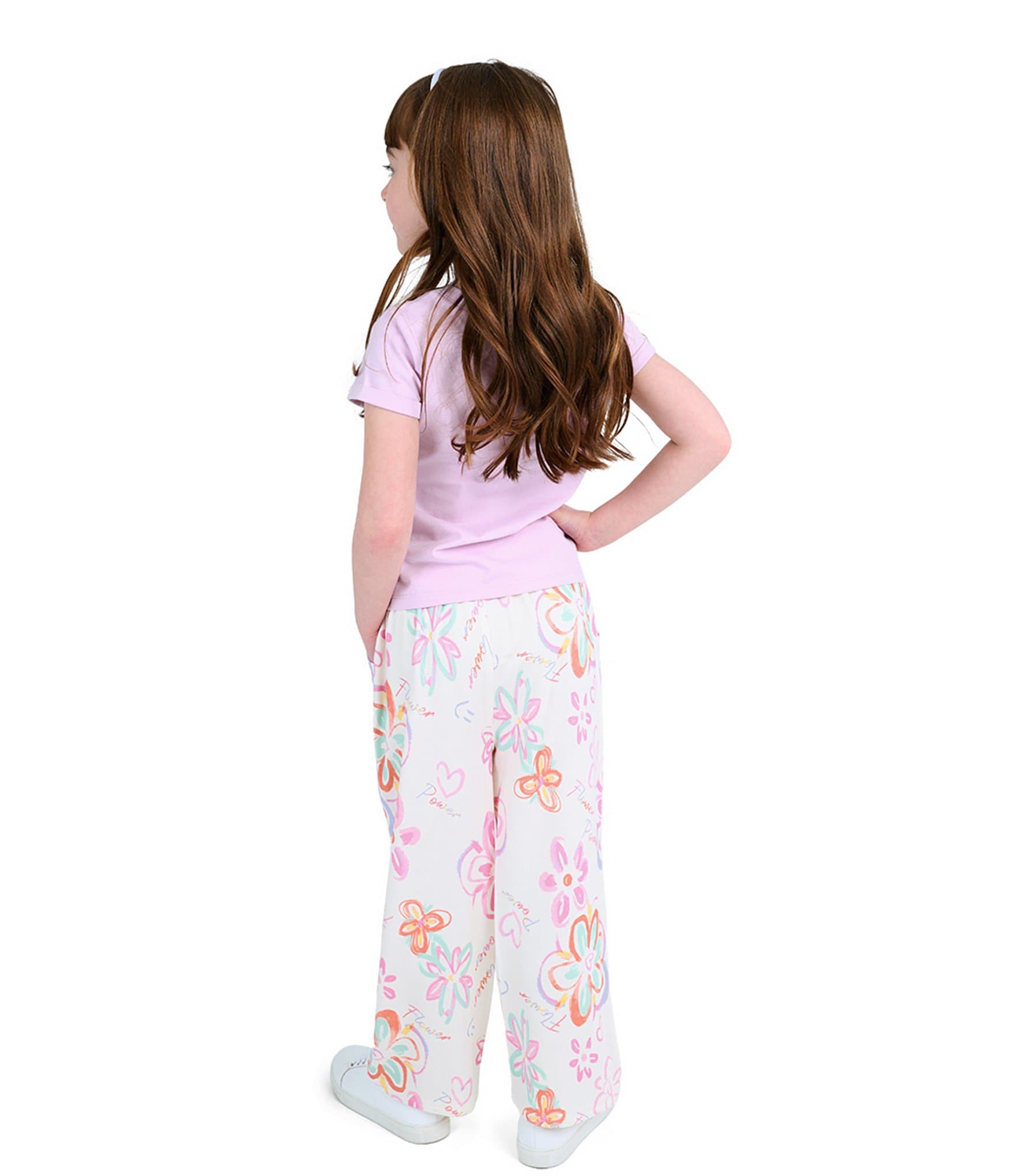 Indie Gold Little Girls Roll-Sleeve Van-Graphic T-Shirt