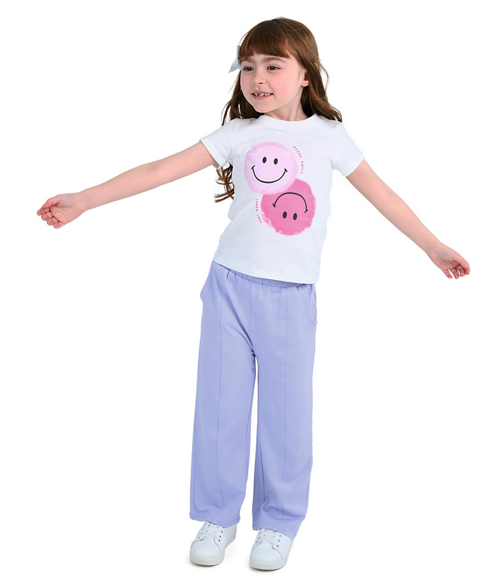 Indie Gold Little Girls Seamed-Front French Terry Pants