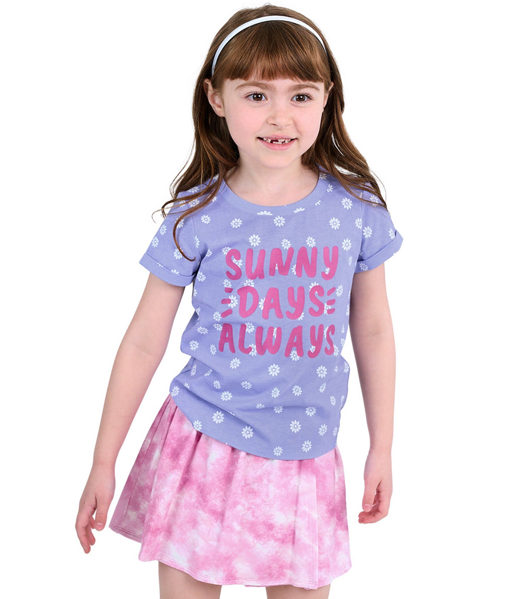 Indie Gold Little Girls Tie-Dye Easy Skort
