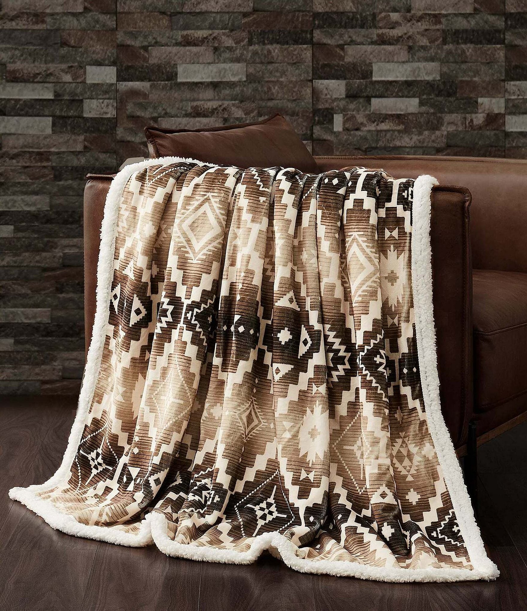 HiEnd Accents x Indigo Hill Chalet Western Campfire Sherpa Throw