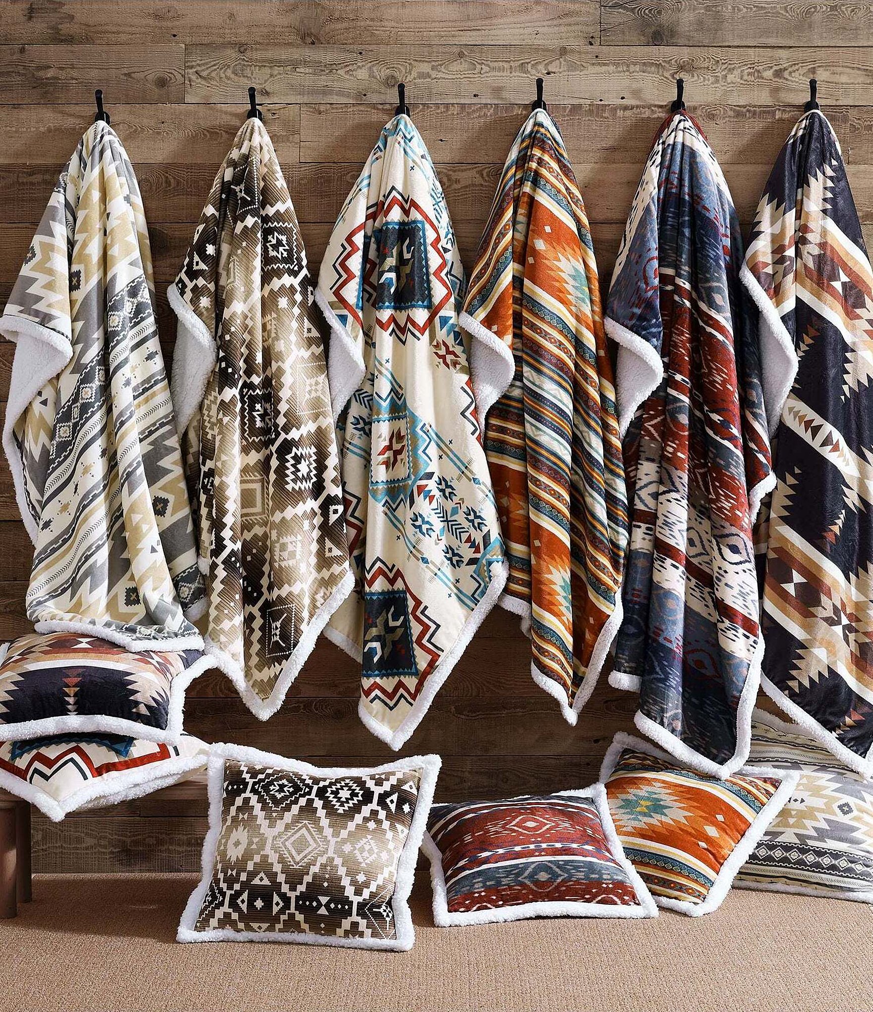 HiEnd Accents x Indigo Hill Chalet Western Campfire Sherpa Throw