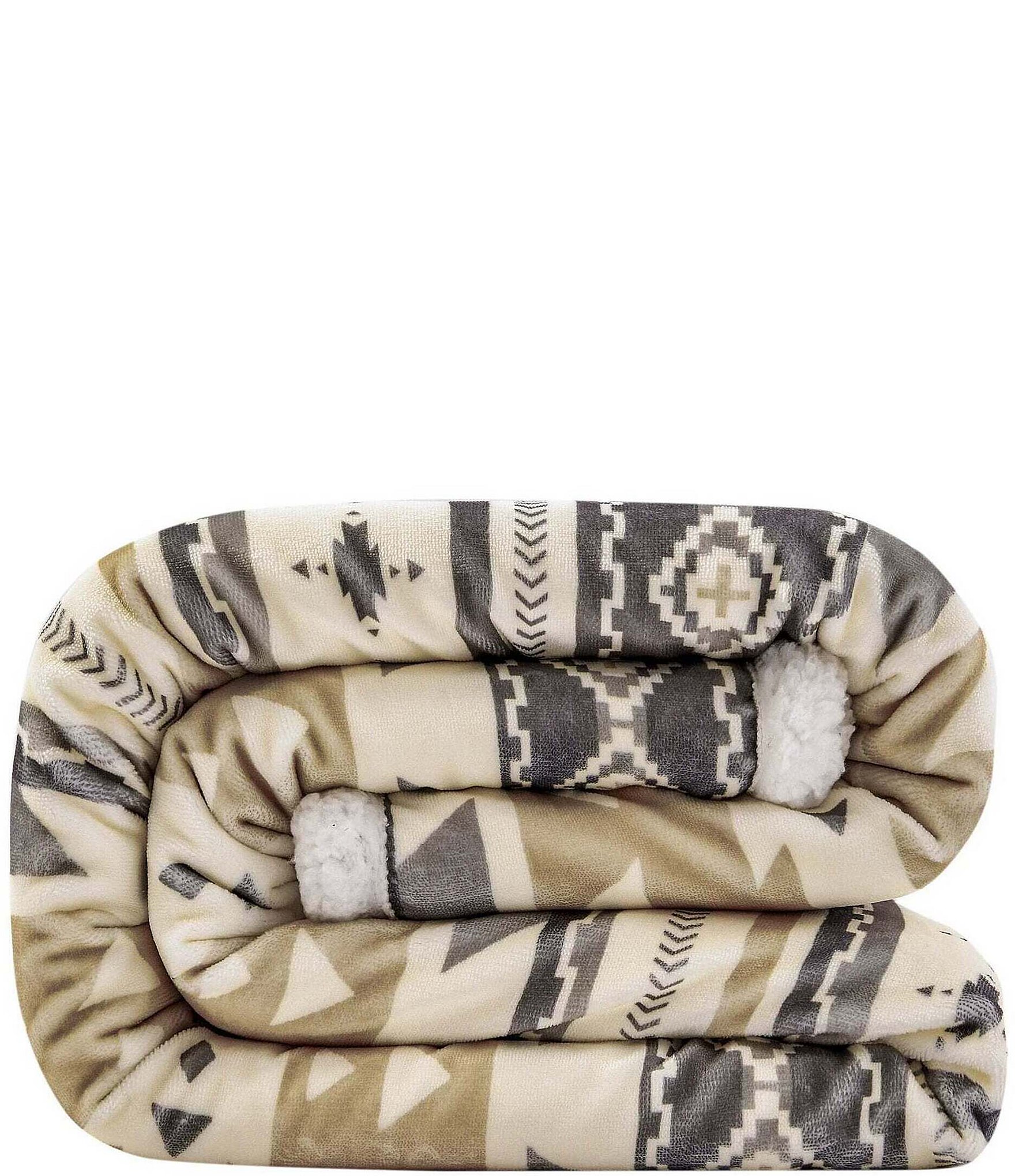 Indigo Hill by HiEnd Accents Desert Sage Southwestern Bold Geometric Patterns Campfire Sherpa Throw