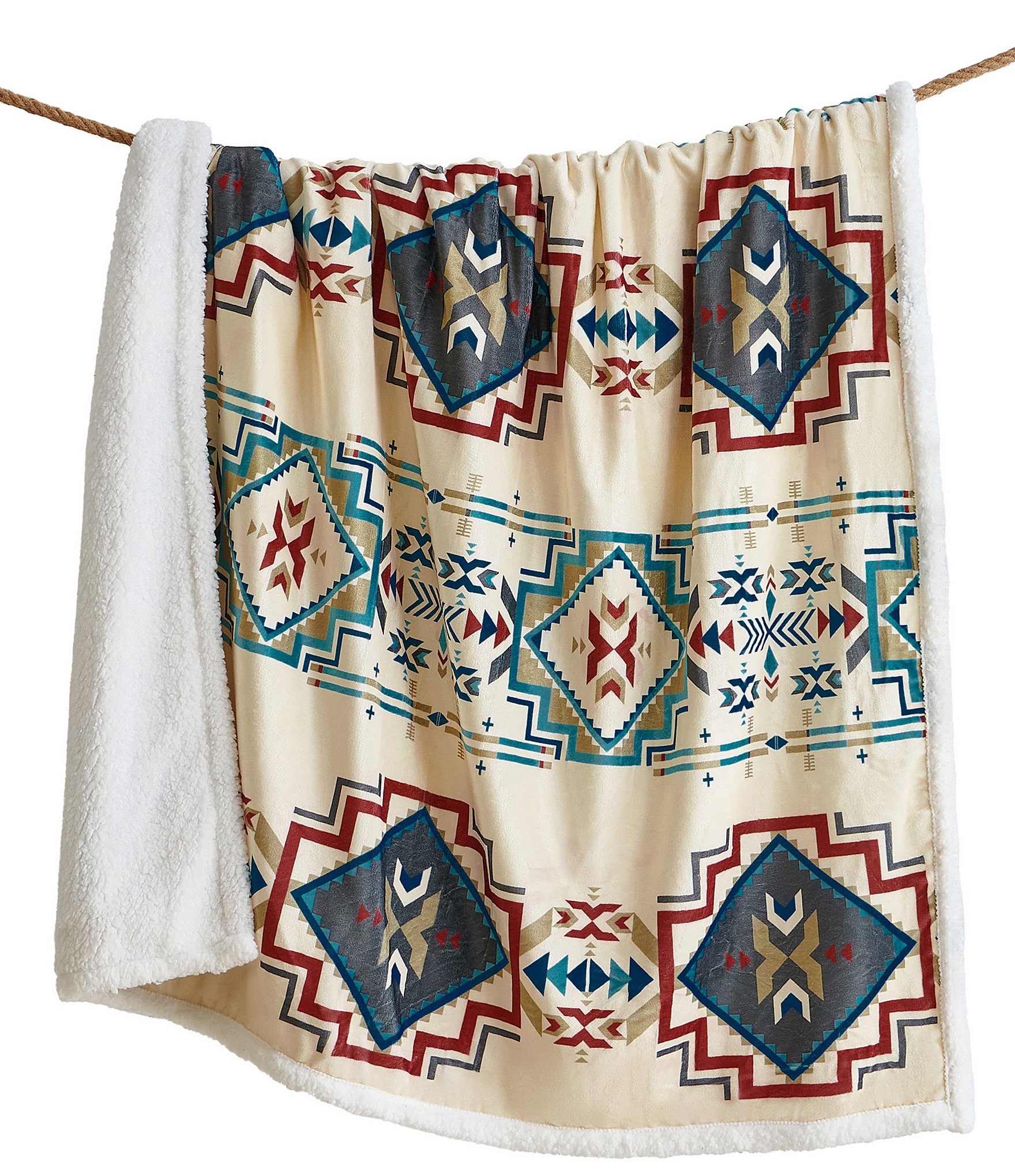 HiEnd Accents x Indigo Hill Spirit Valley Southwestern-Inspired Campfire Sherpa Throw Blanket