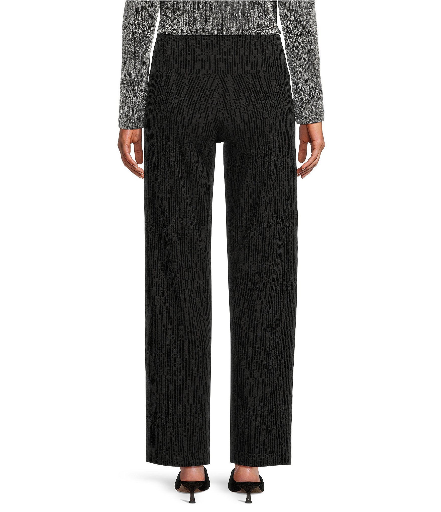 Intro Flocked Love The Fit Tummy Control Straight Leg Pull-On Pants