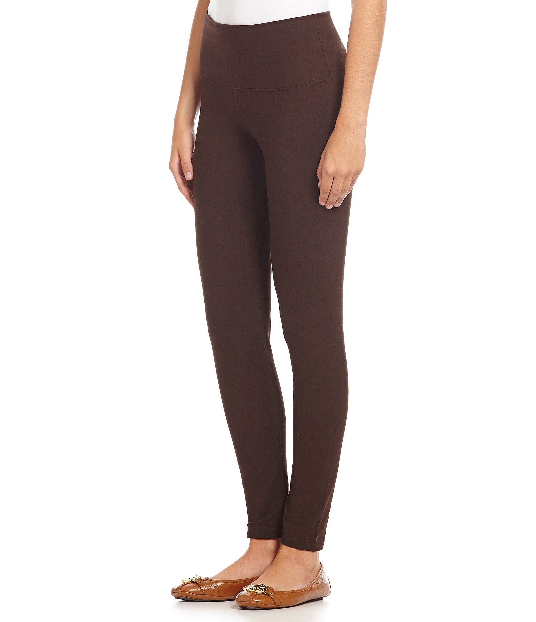 Comfort Lady Dark Brown Solid Ankle Length Plus Leggings, CL-50-ALPLUS-DEEP BROWN