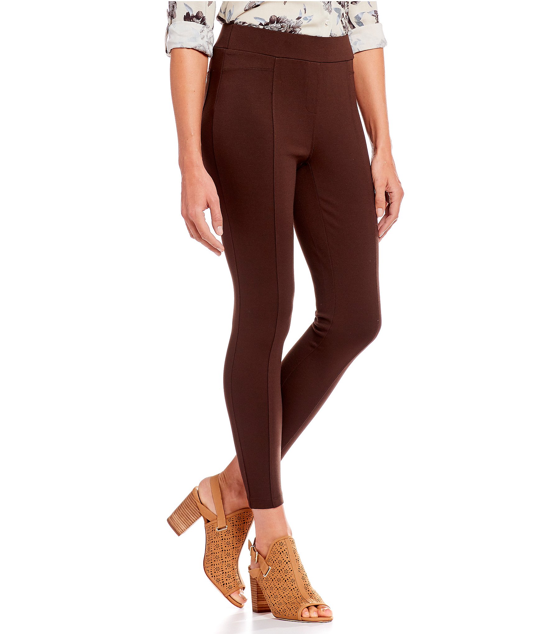 Intro Petite Size Bella Solid Double Knit Slim Her Leggings