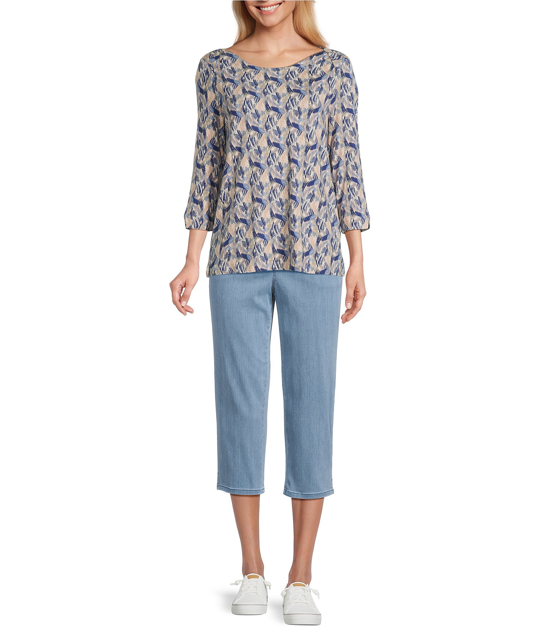 Intro Petite Size Dahlia Freedom Denim Pull-On Capri Pants