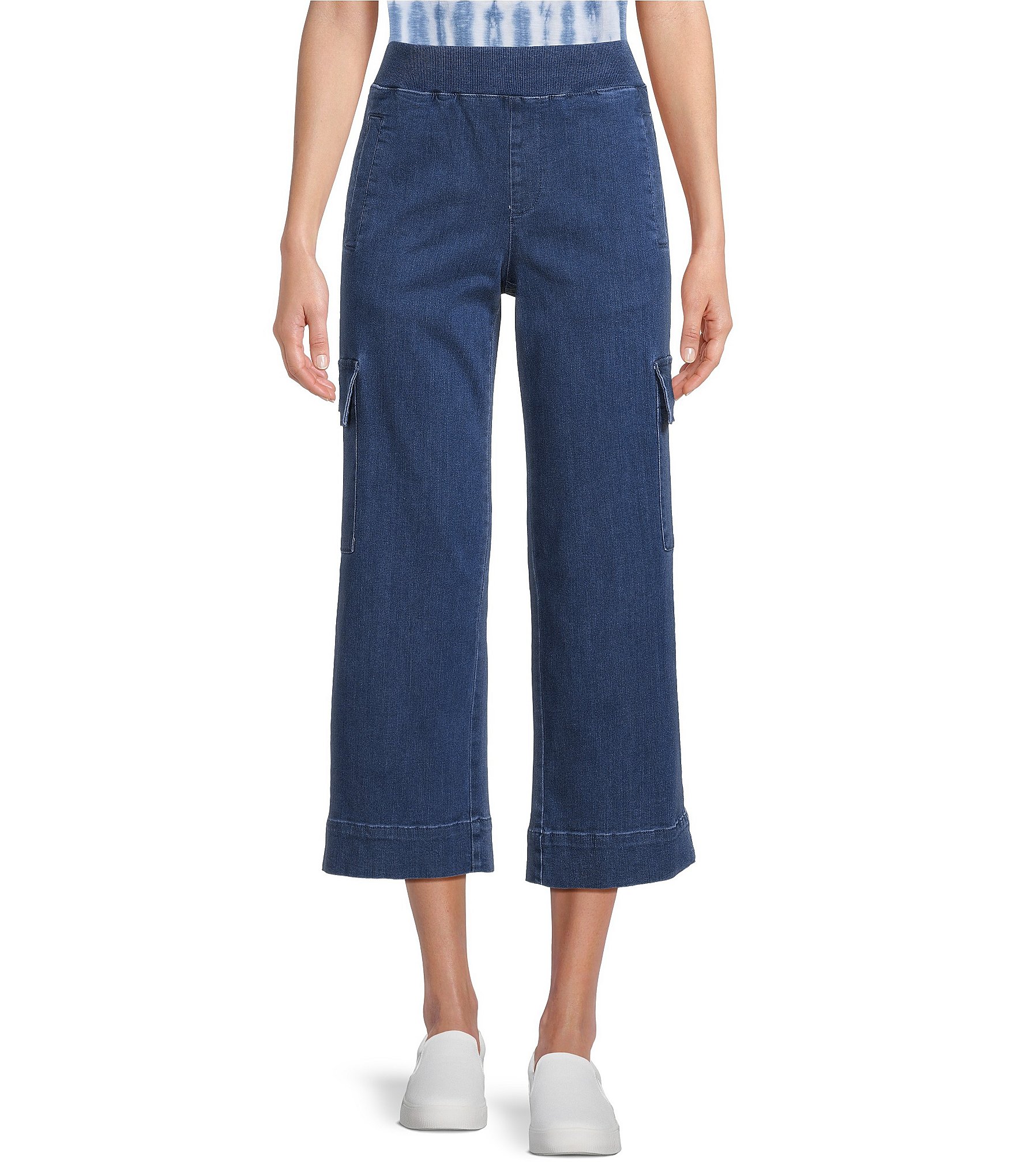 Intro Petite Size Pheobe Freedom Denim Pull-On Capri Cargo Pants ...