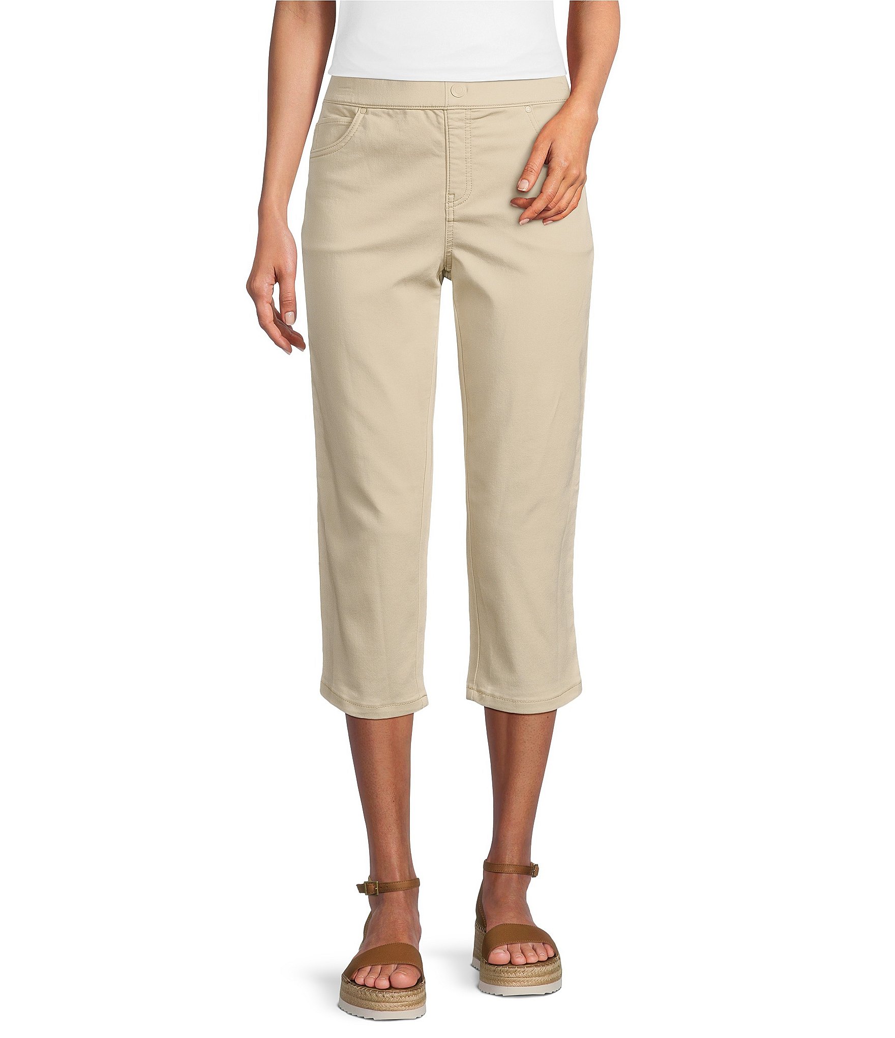 Intro Petite Size Stretch Pull-On Capri Pants Dillard's