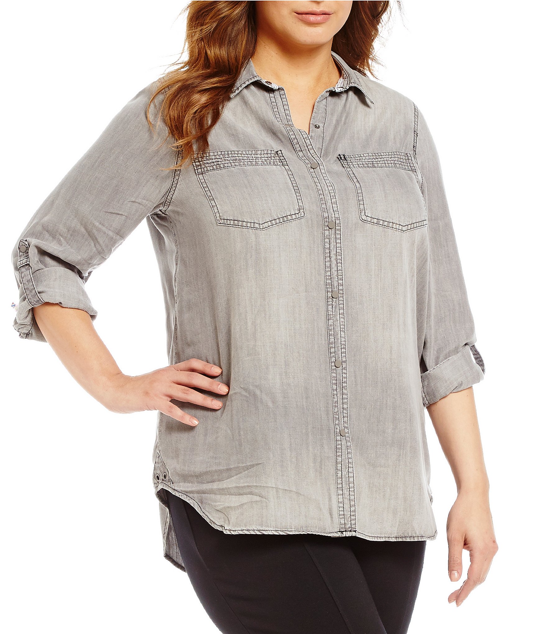 Plus Size Women's Suprema® Strappy Neckline Top by Catherines in Heather  Grey (Size 4X) - Yahoo Shopping