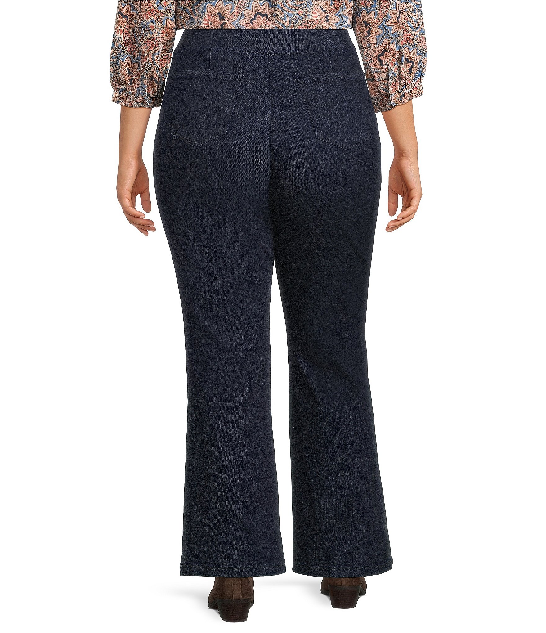 Intro Plus Size Bella Freedom Denim Pull-On Baby Boot Leg Pants