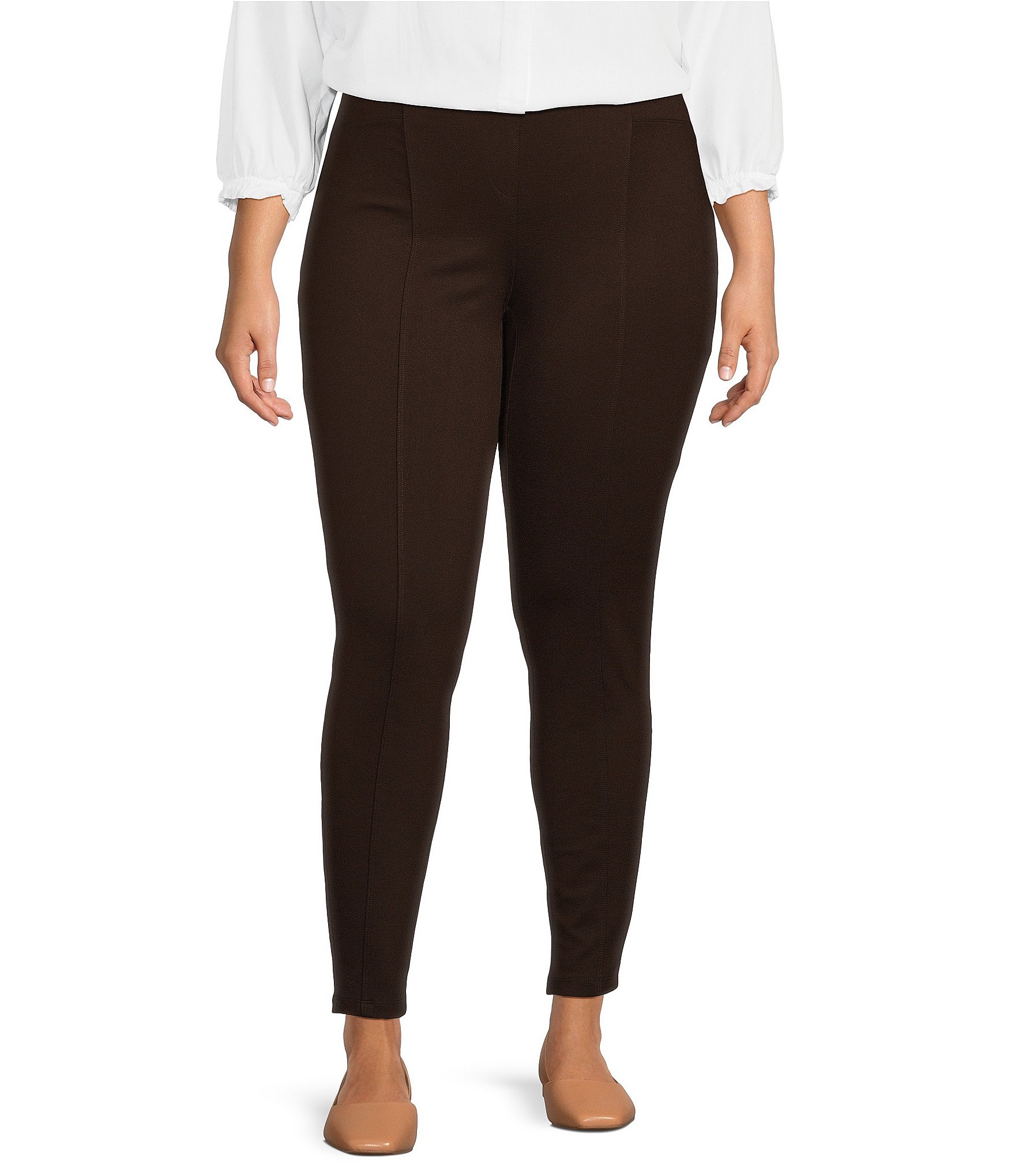 Intro Plus Size Bella Solid Double Knit Slim Her Leggings