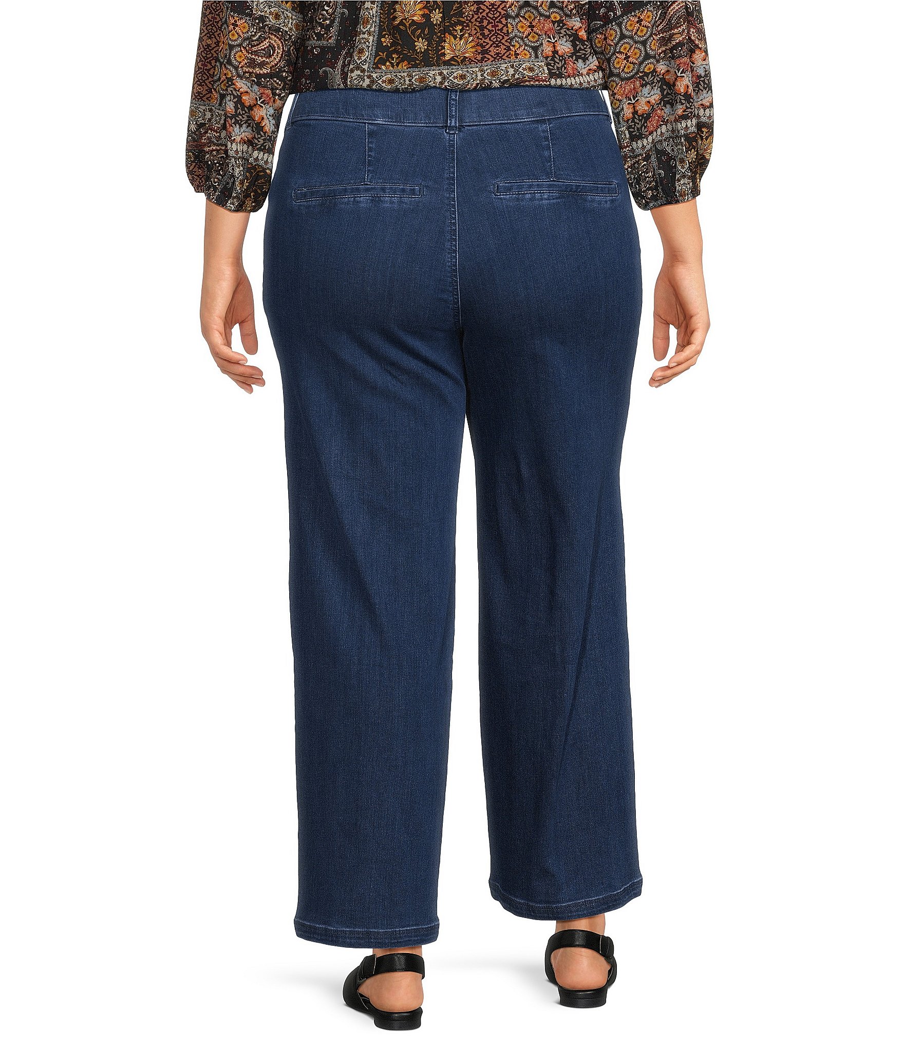 Intro Plus Size Dallas Straight Leg Pull-On Pants