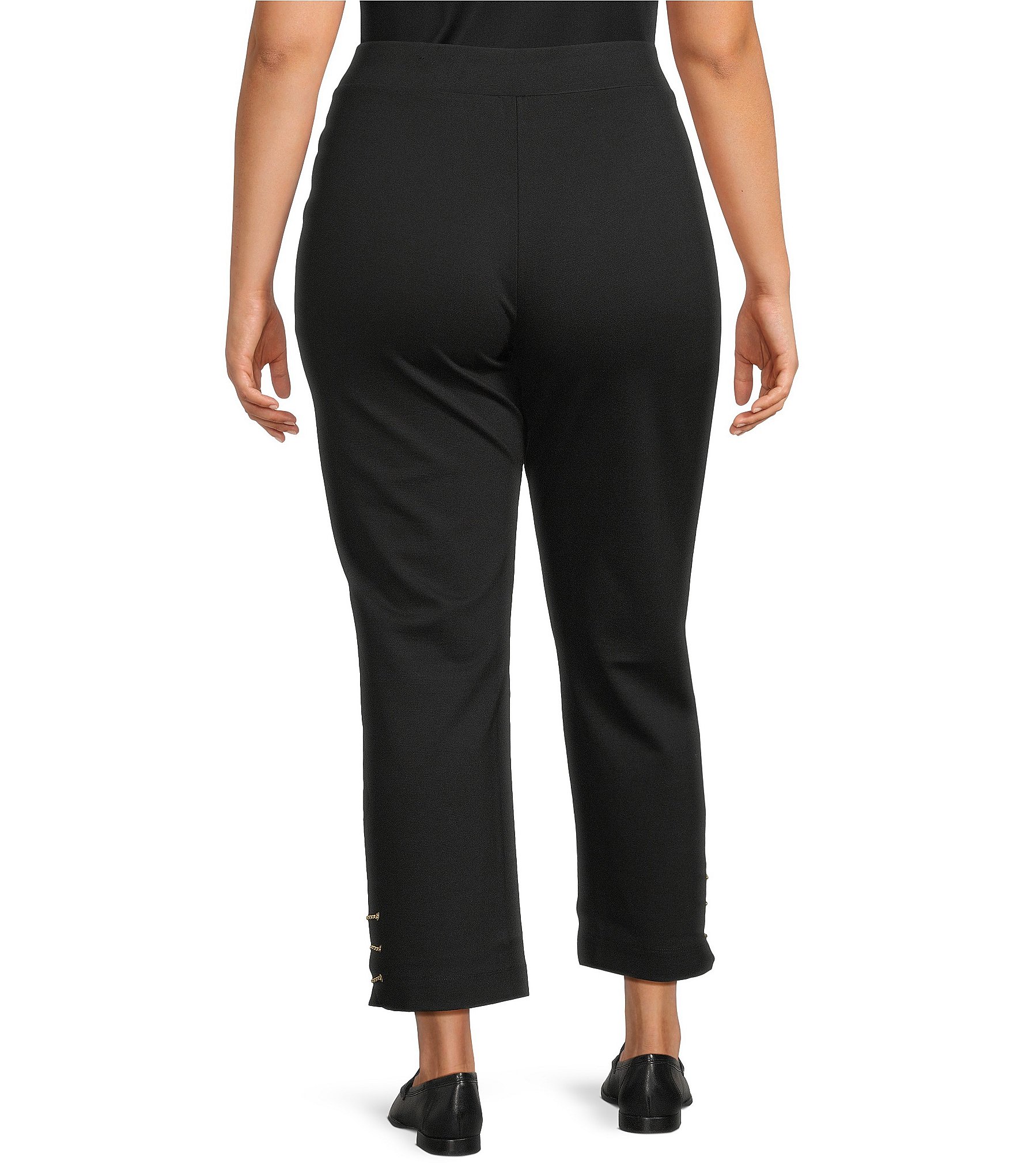 Intro Plus Size Double Knit Straight Leg Pull-On Pants