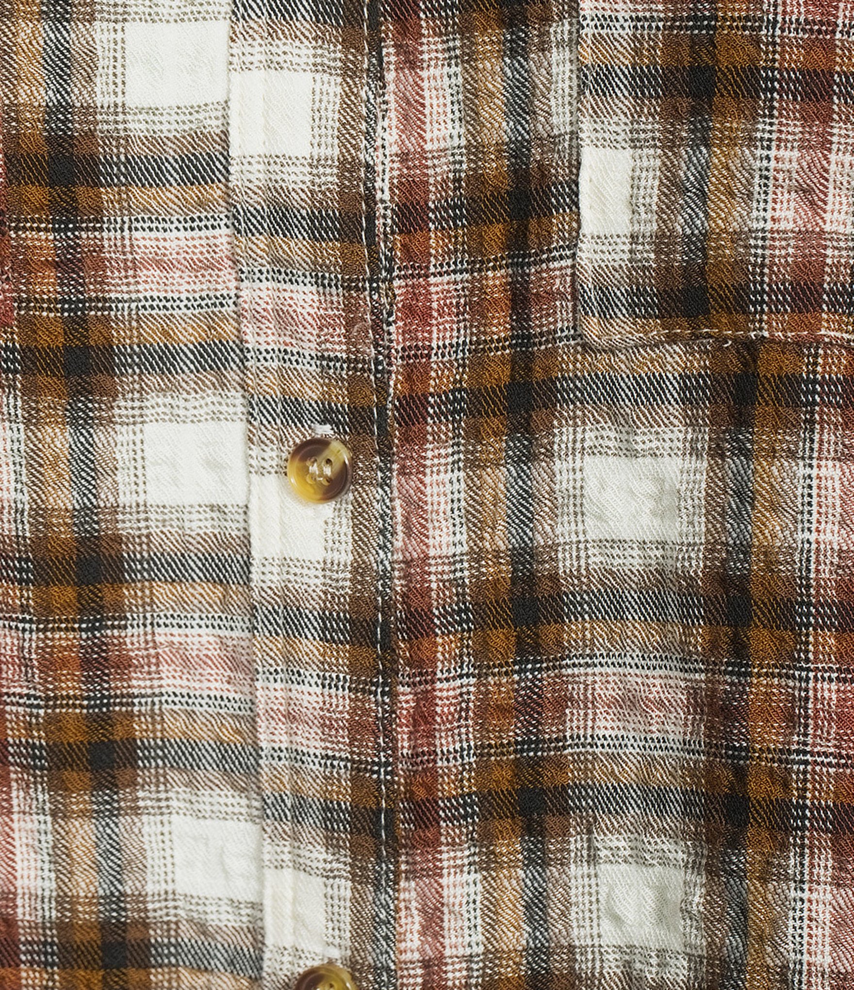 Intro Plus Woven Point Navy Beat Plaid Print Collar Long Roll-Tab Sleeve Button-Front Shirt