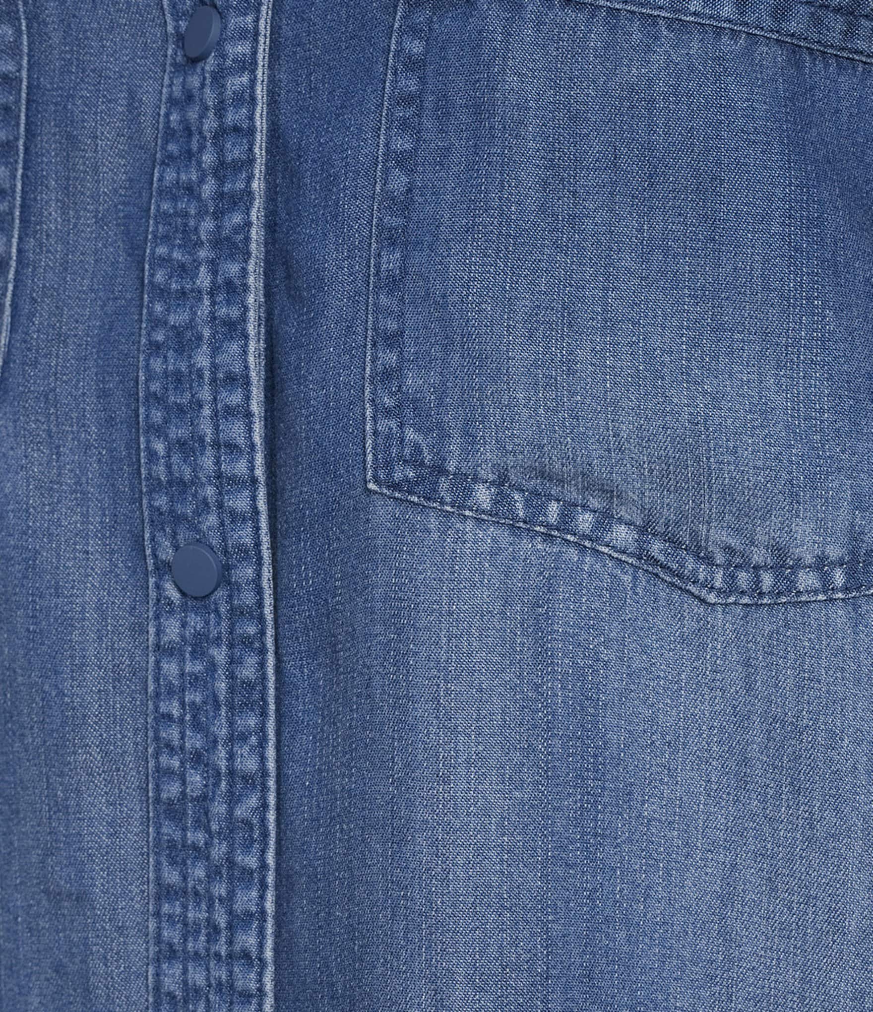 Intro Long Roll-Tab Sleeve Button Front Slub Lyocell Shirt