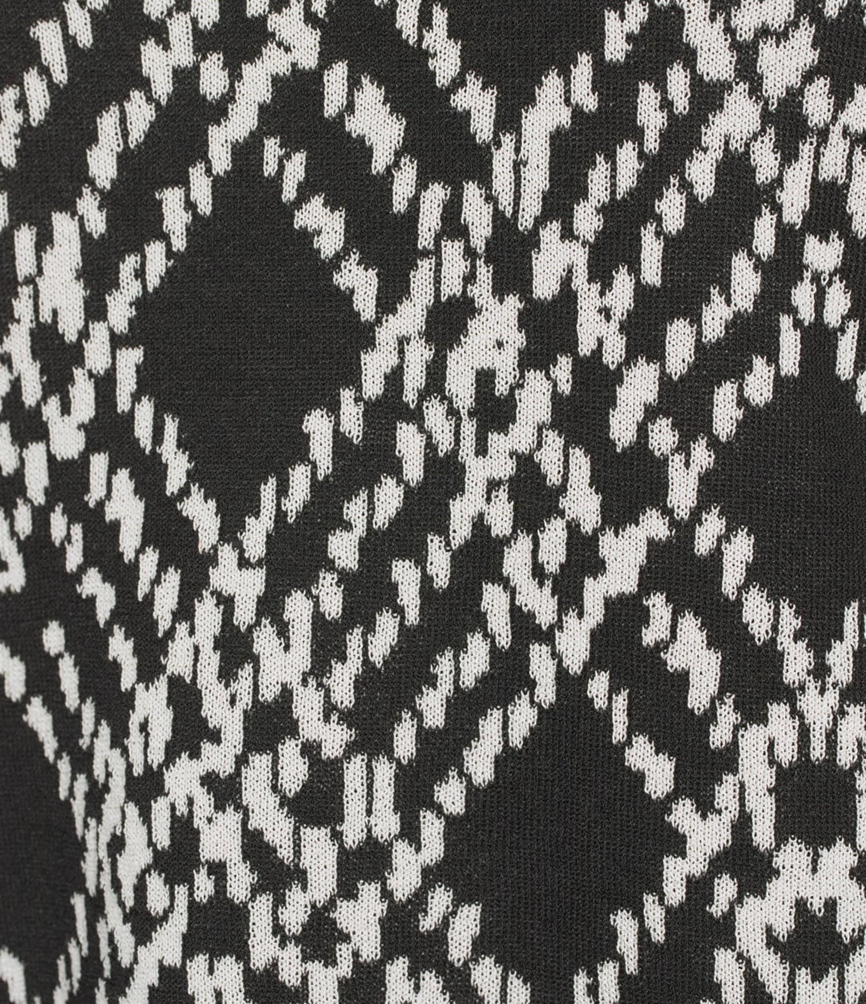 Investments Black Plaid Mock Neck Pullover Long Sleeves Top