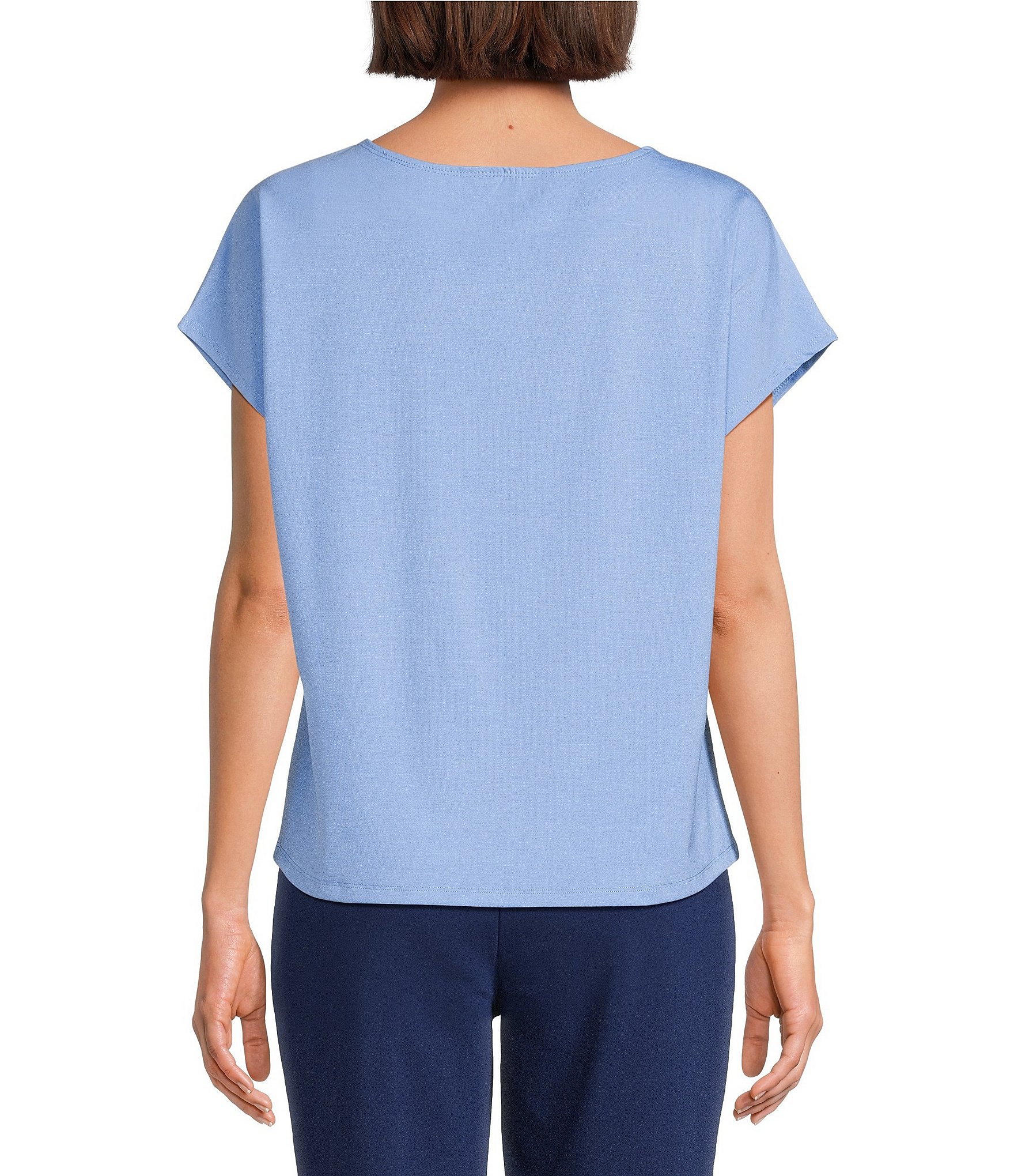 Investments Cap Sleeve Boat Neck Rory Knit Tee