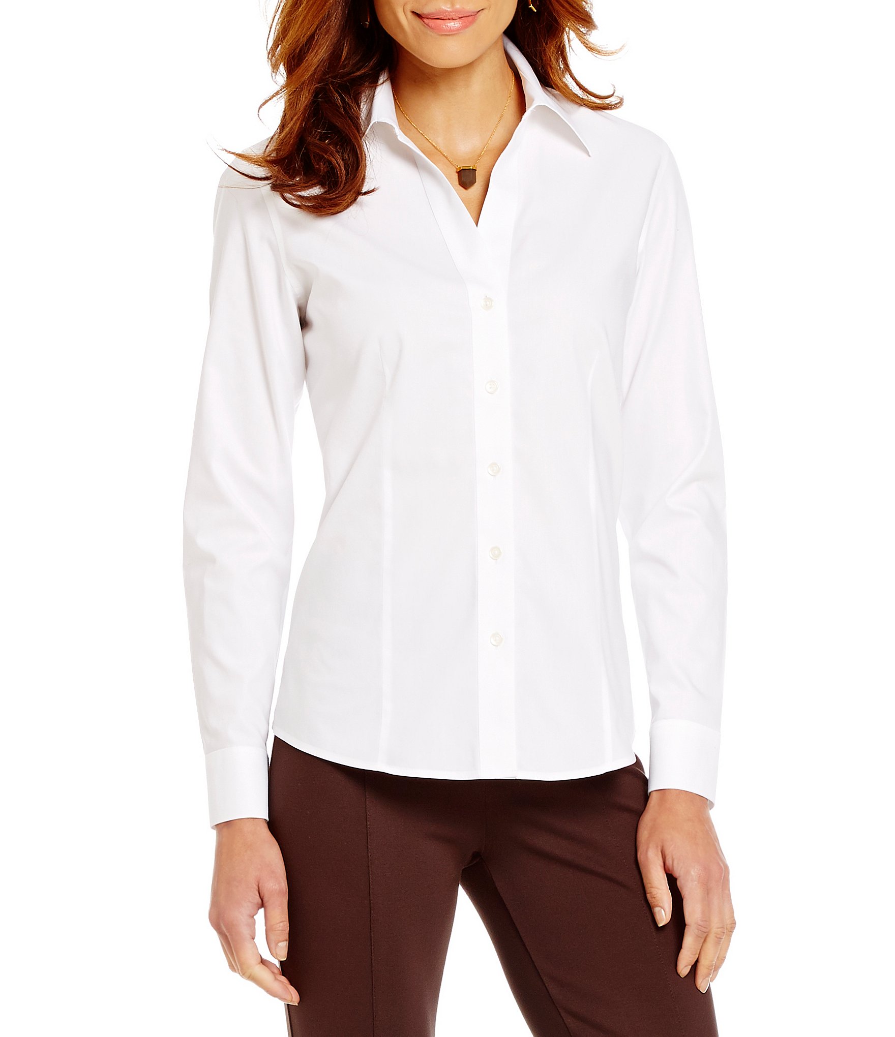 Investments Christine Gold Label Non-Iron Long Sleeve Button Front