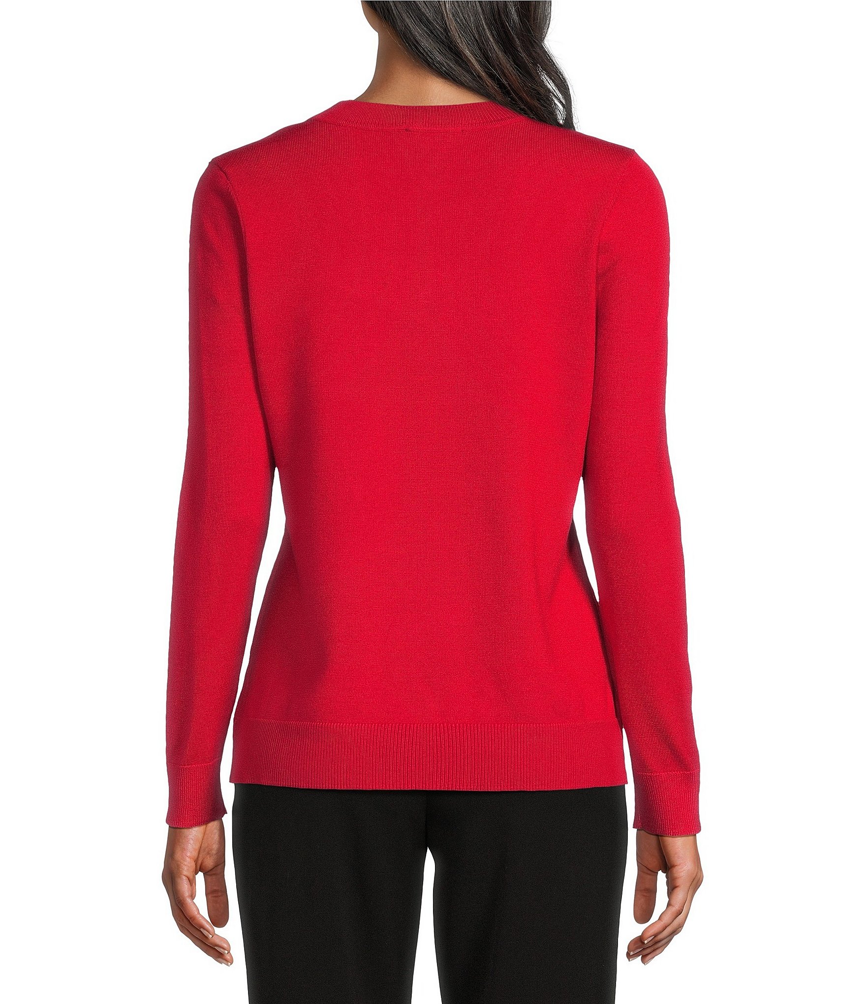 Investments Long Sleeve V-Neck Pullover Top