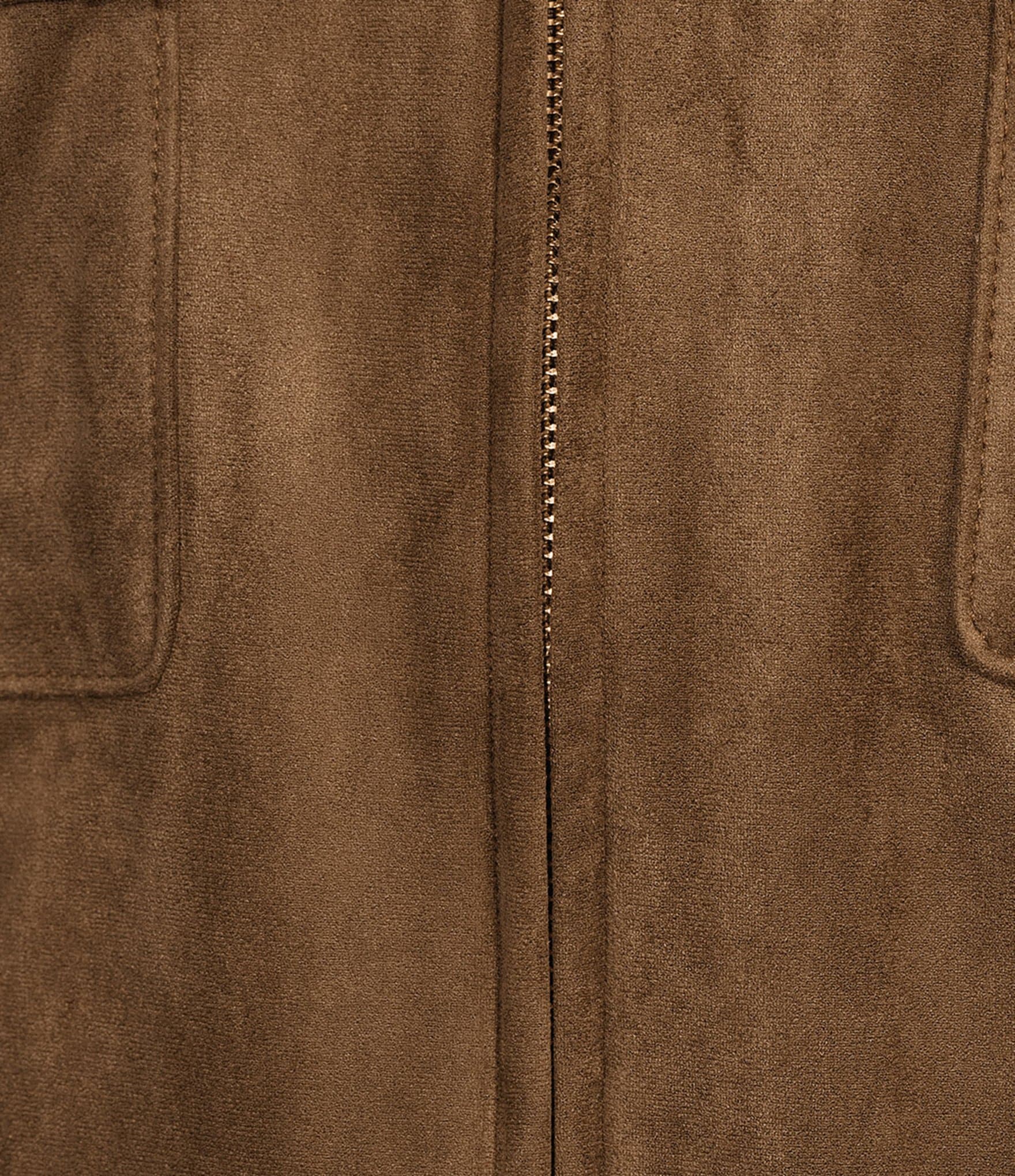 Investments Long Sleeve Zip Front Faux Suede Bomber Jacket