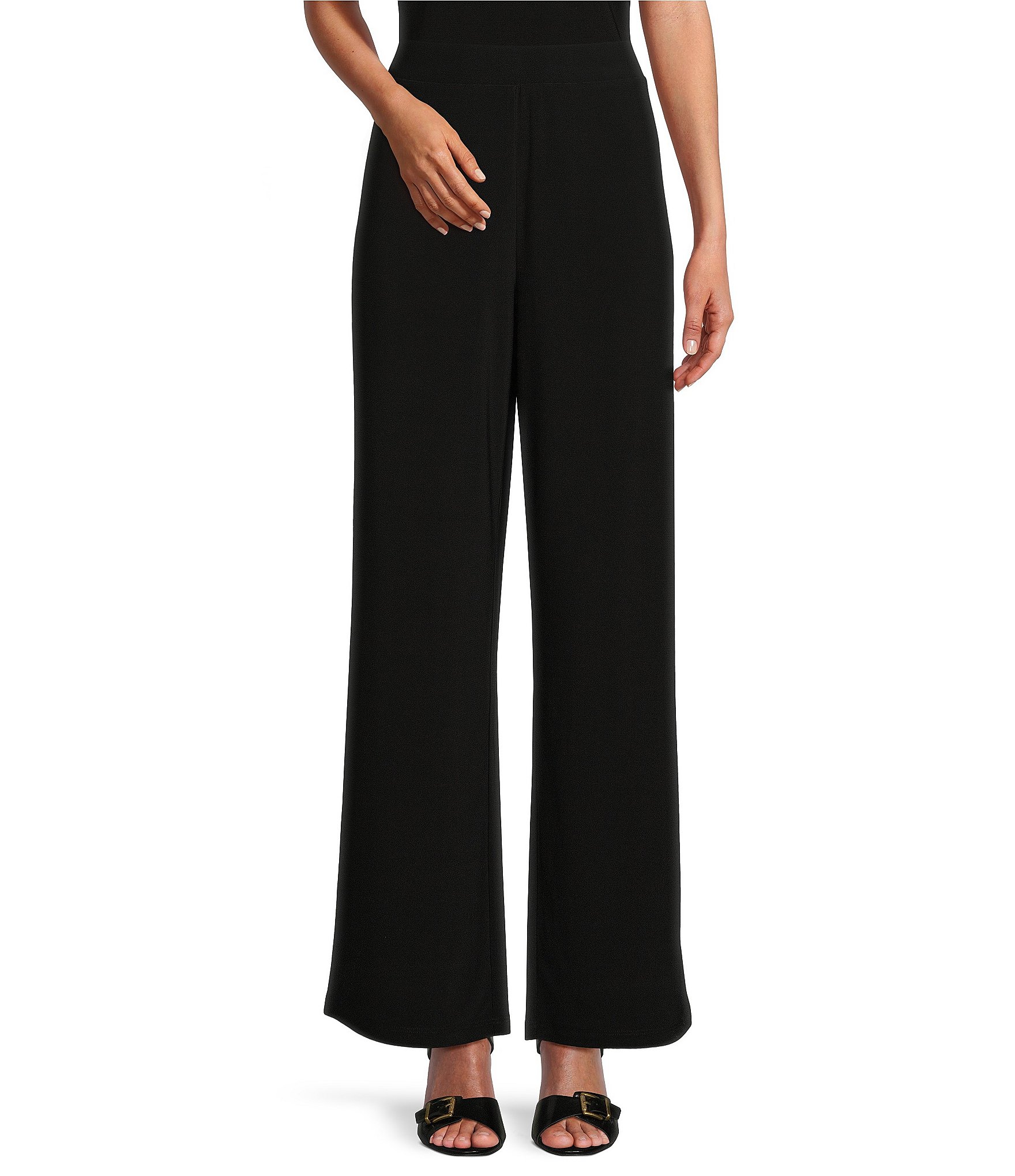 Investments Petite Size Soft Separates Mid Rise Tapered Straight Leg Pull-On Pants