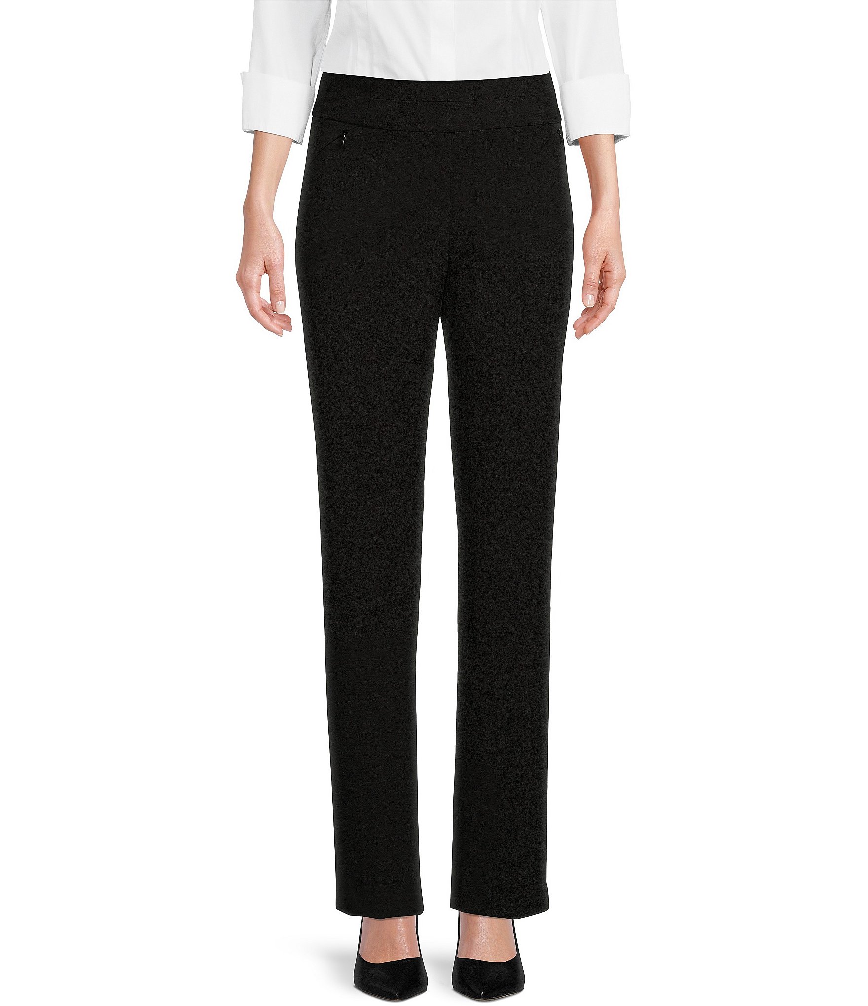 Investments Petite Size the PARK AVE fit Pull-On Straight Leg Pants |  Dillard's