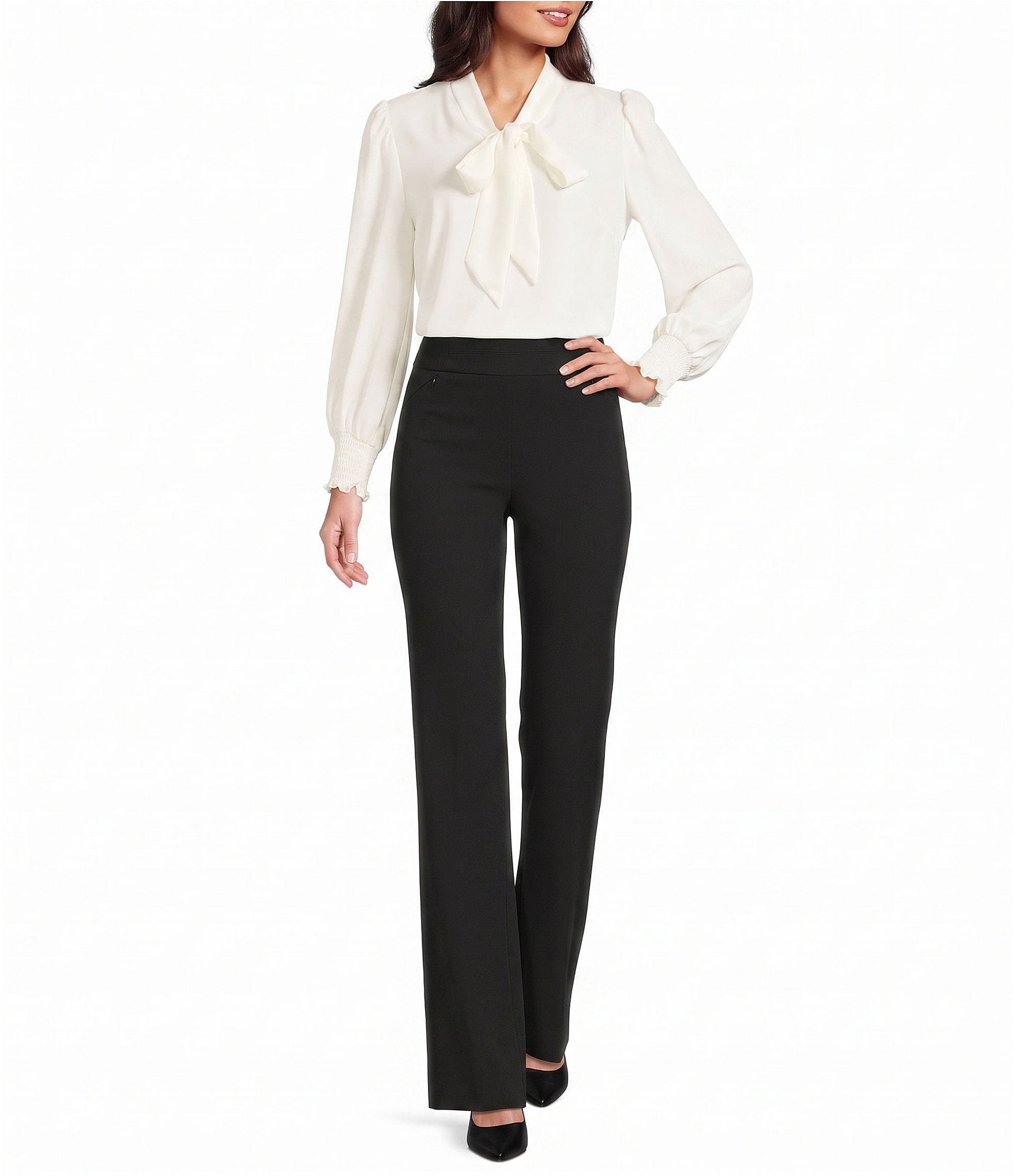 Investments Petite Size the PARK AVE fit Pull-On Straight Leg Pants