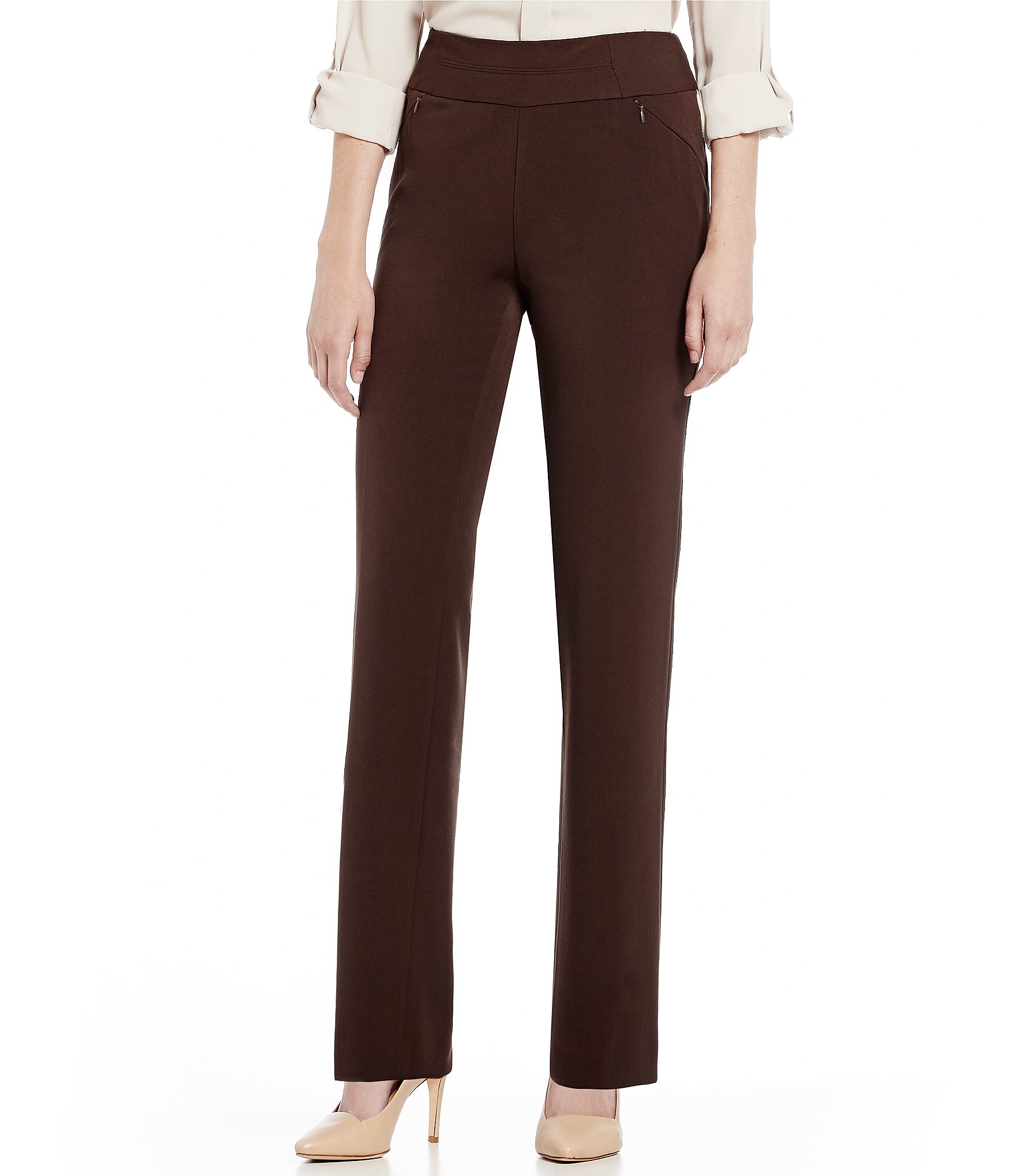 Investments Petite Size the PARK AVE fit Pull-On Straight Leg Pant with ...