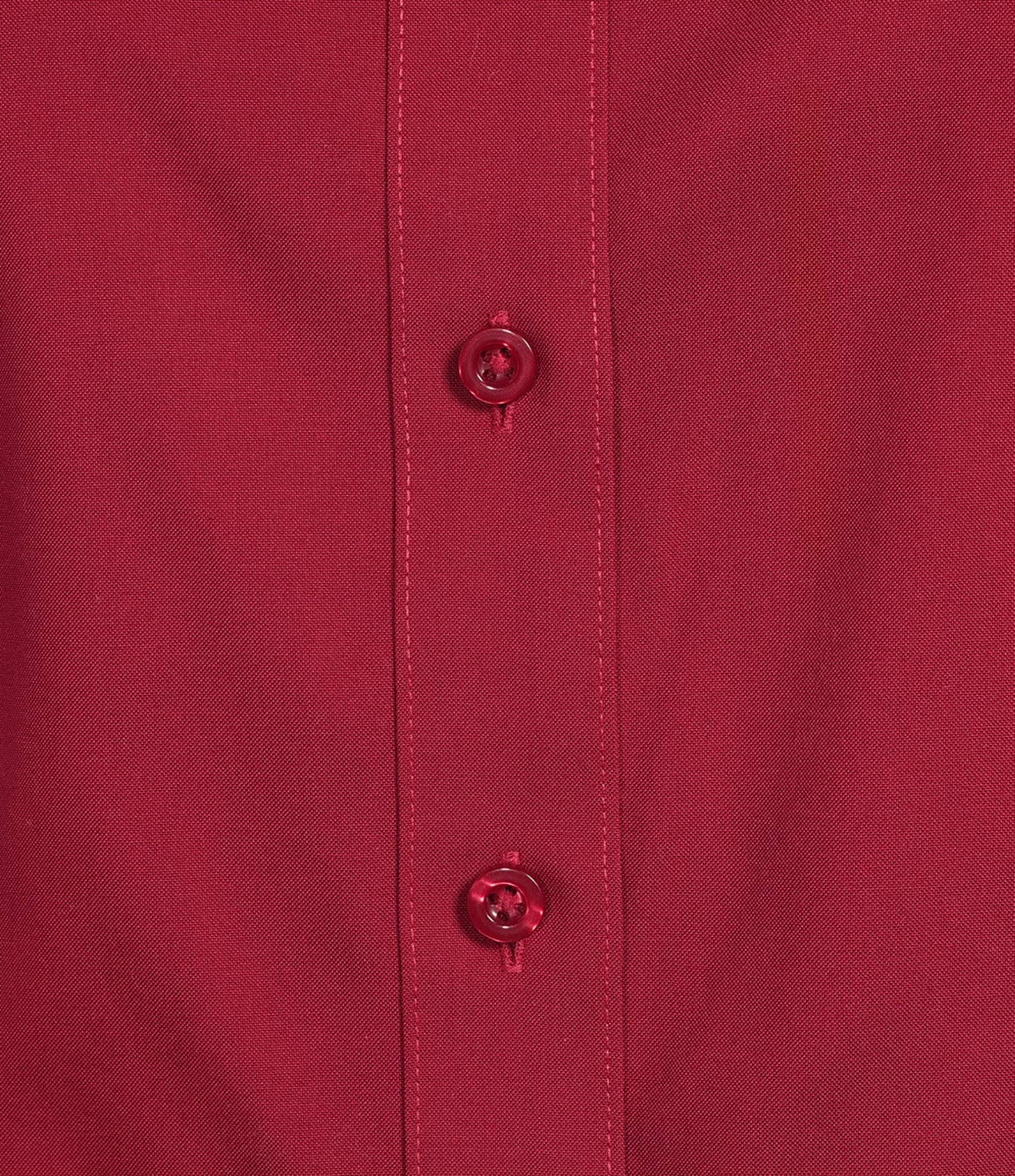 Investments Plus Rumba Red Woven Long Sleeve Point Collar Button Front Top